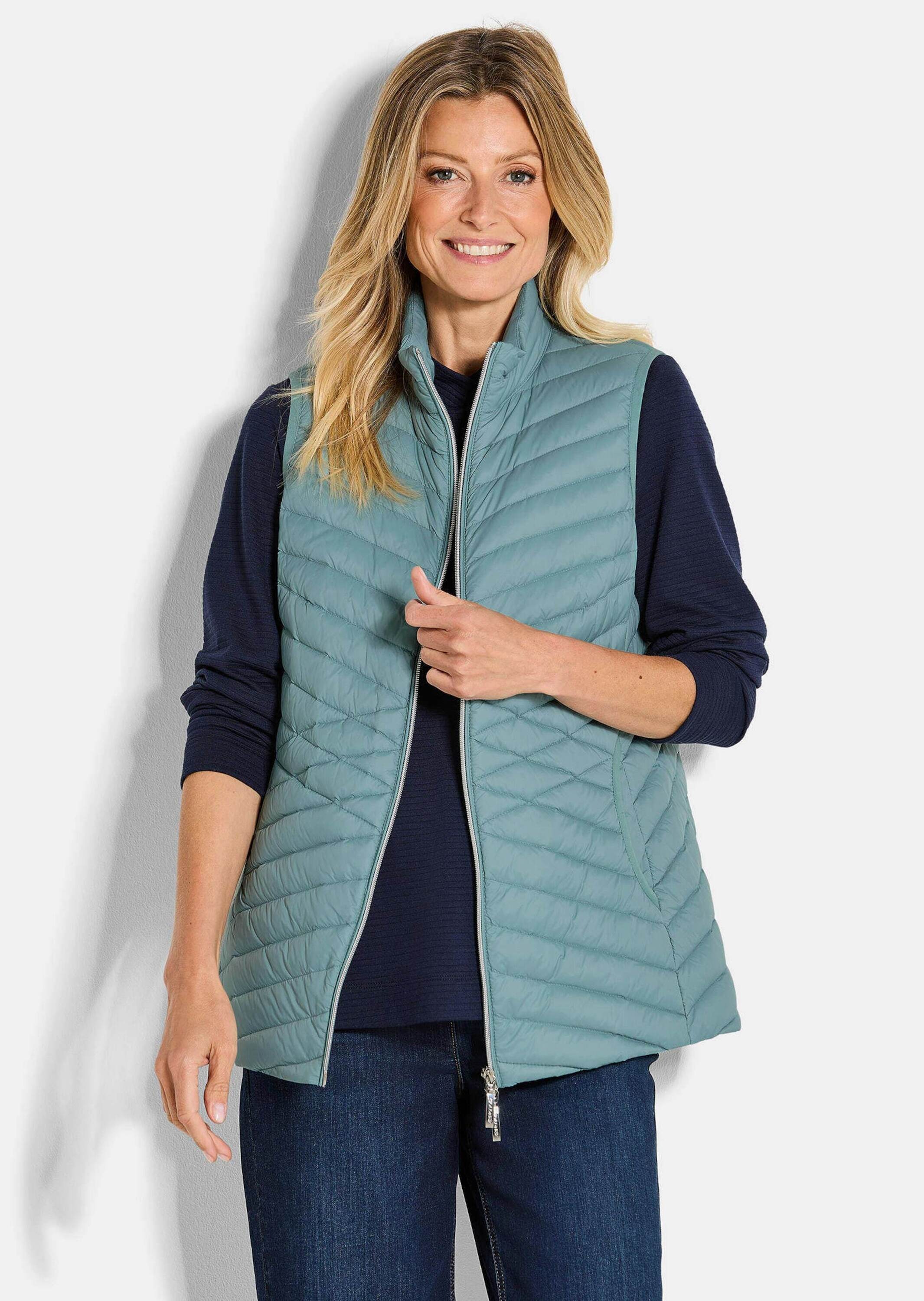 Goldner Tailored Down Vest Women's Green Size 46 2
