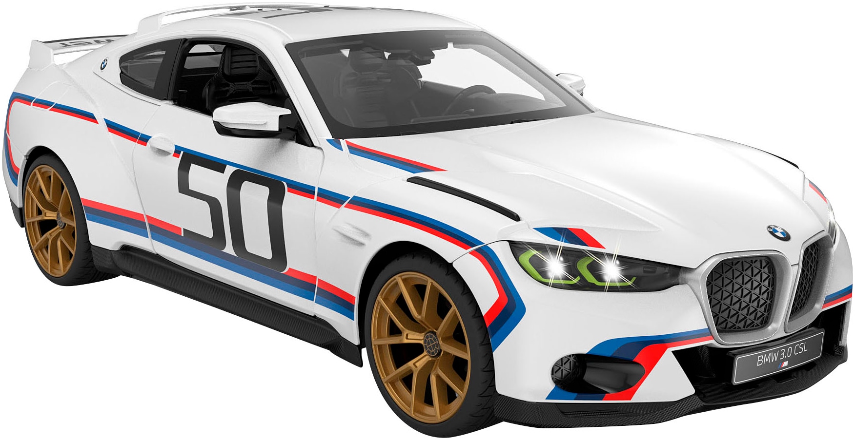 Jamara RC-Auto »BMW 3.0 CSL 1:14 weiß 2,4GHz Tür manuell«, im Maßstab 1:14, mit LED Beleuchtung