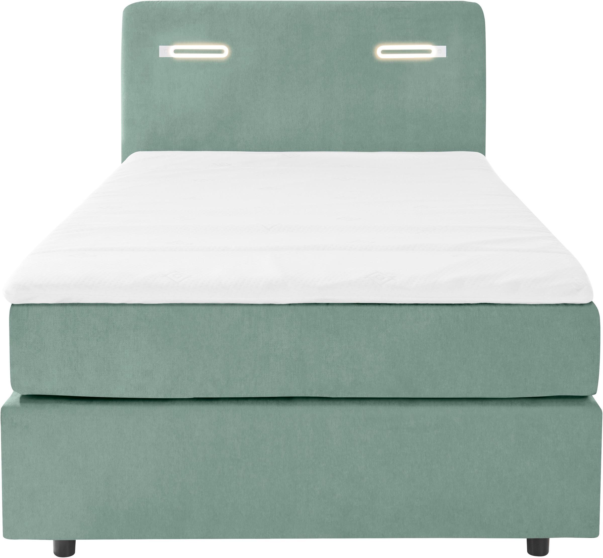 Boxbett HOME AFFAIRE "Luan", blau (turquoise), B:127cm L:211cm, Komplettbetten, Boxspringbett, Schubkästen, LED-Beleuchtung und Topper, in Breite 120 cm und 180 cm 8