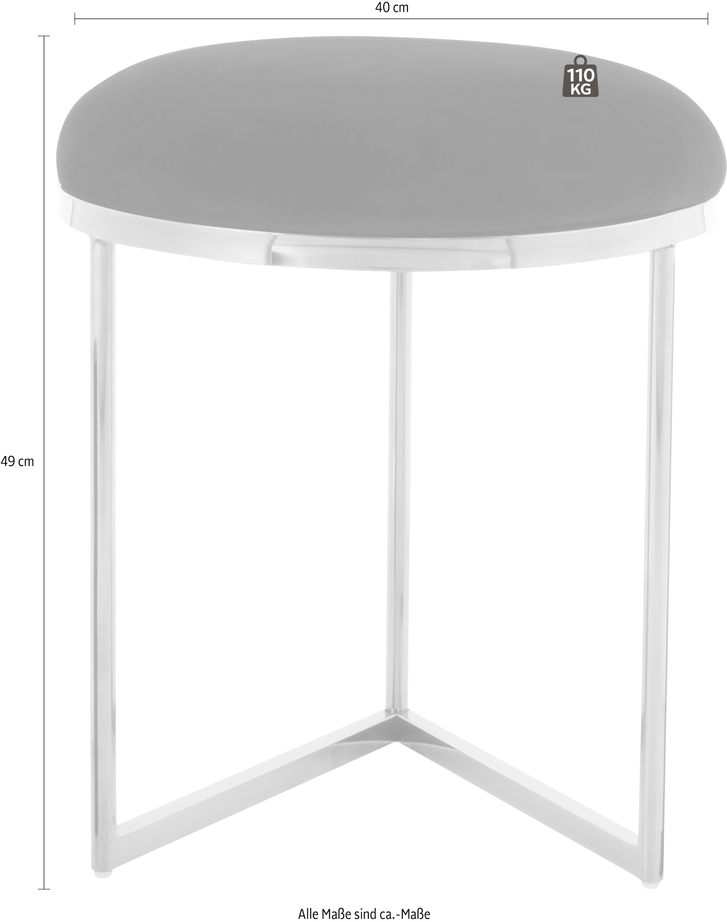 Kayoom Sitzhocker »Hocker Wynona 325, in stilvollem Design, mit dreieckiger Grundform«, (1 St.), glamourös, hochwertig, mit gepolsterter Sitzfläche in runder Form