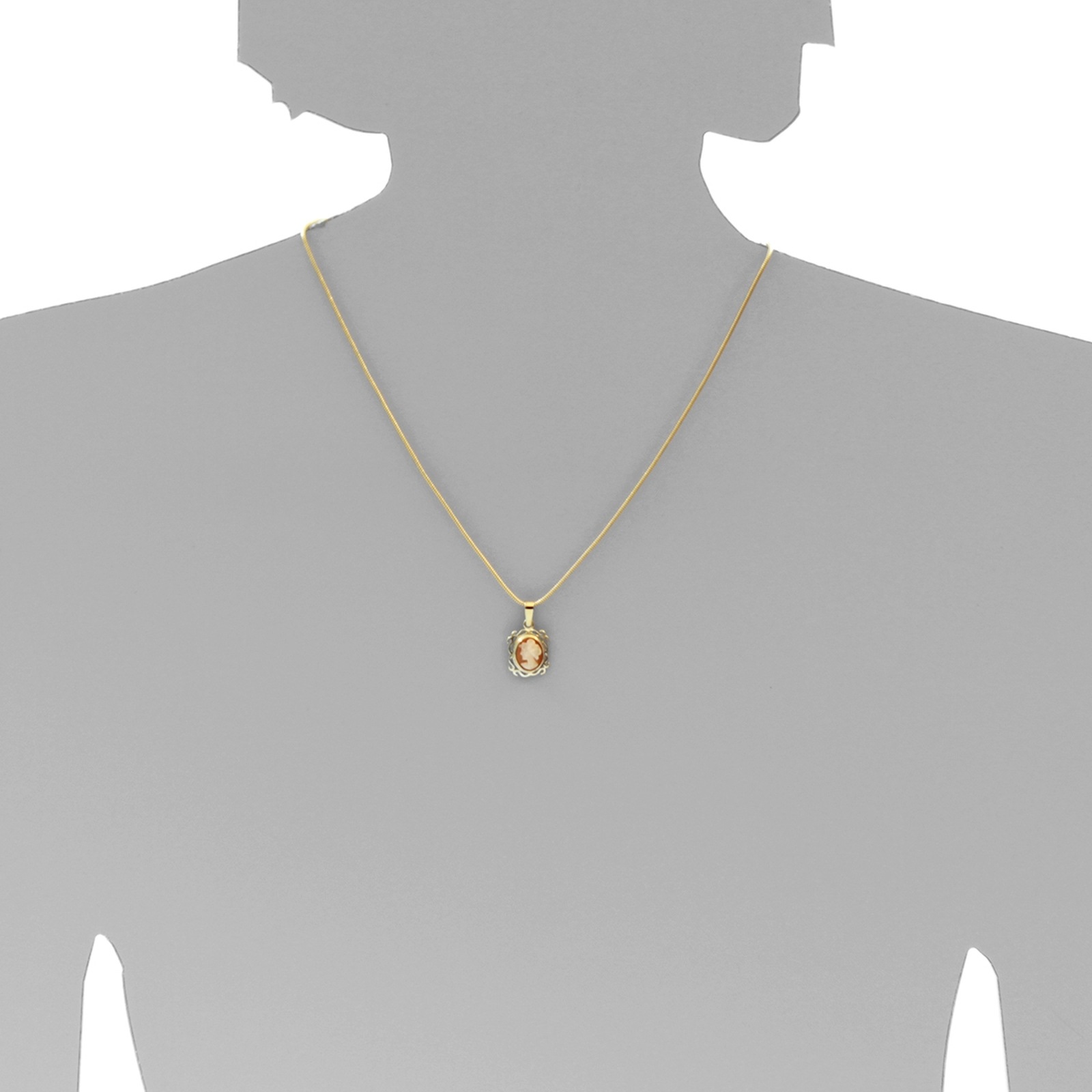 Kettenanhänger OSTSEE-SCHMUCK "Ostsee-Schmuck Anhänger Konstanze Anhänger Konstanze", gelb, Schmuckanhänger, Damen, 23 x 12mm, Gelbgold 333, 1,5 g, Kettenanhänger 2