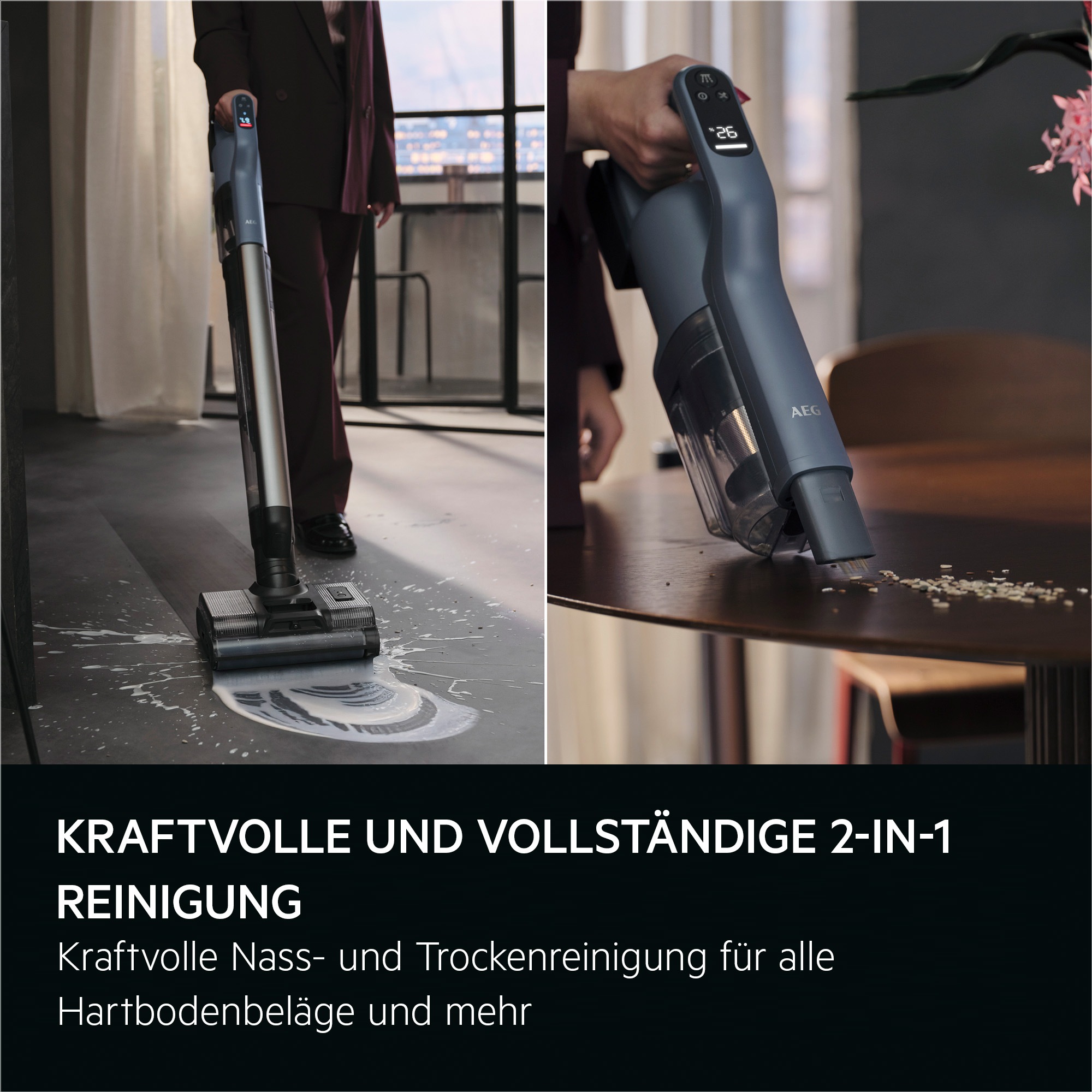 AEG Nass-Trocken-Sauger »ULTIMATE 8000 WET&DRY 2in1
(AW82U1DB)«, 2in1 Nass- Trockenreinigung & Handsauger, automatische Selbstreinigung