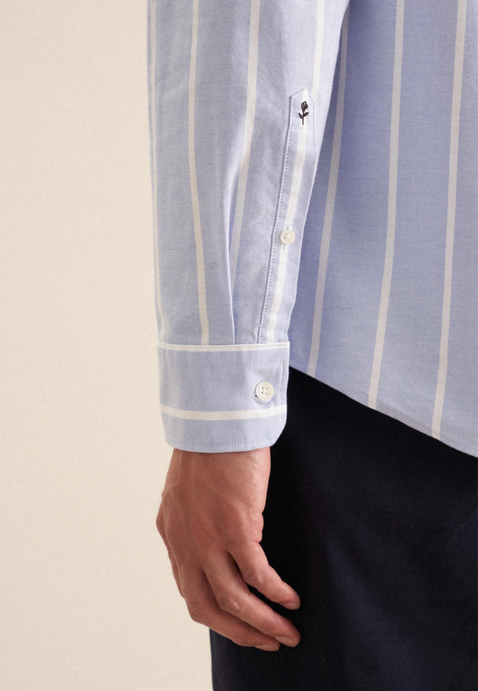 seidensticker Businesshemd »Schwarze Rose«, Regular Langarm Button-Down-Kragen Streifen