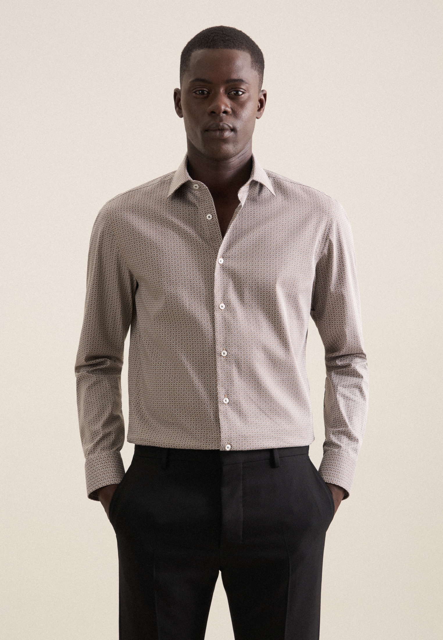 seidensticker Businesshemd "Slim" Slim 1/1 Kentkragen Druck günstig online kaufen