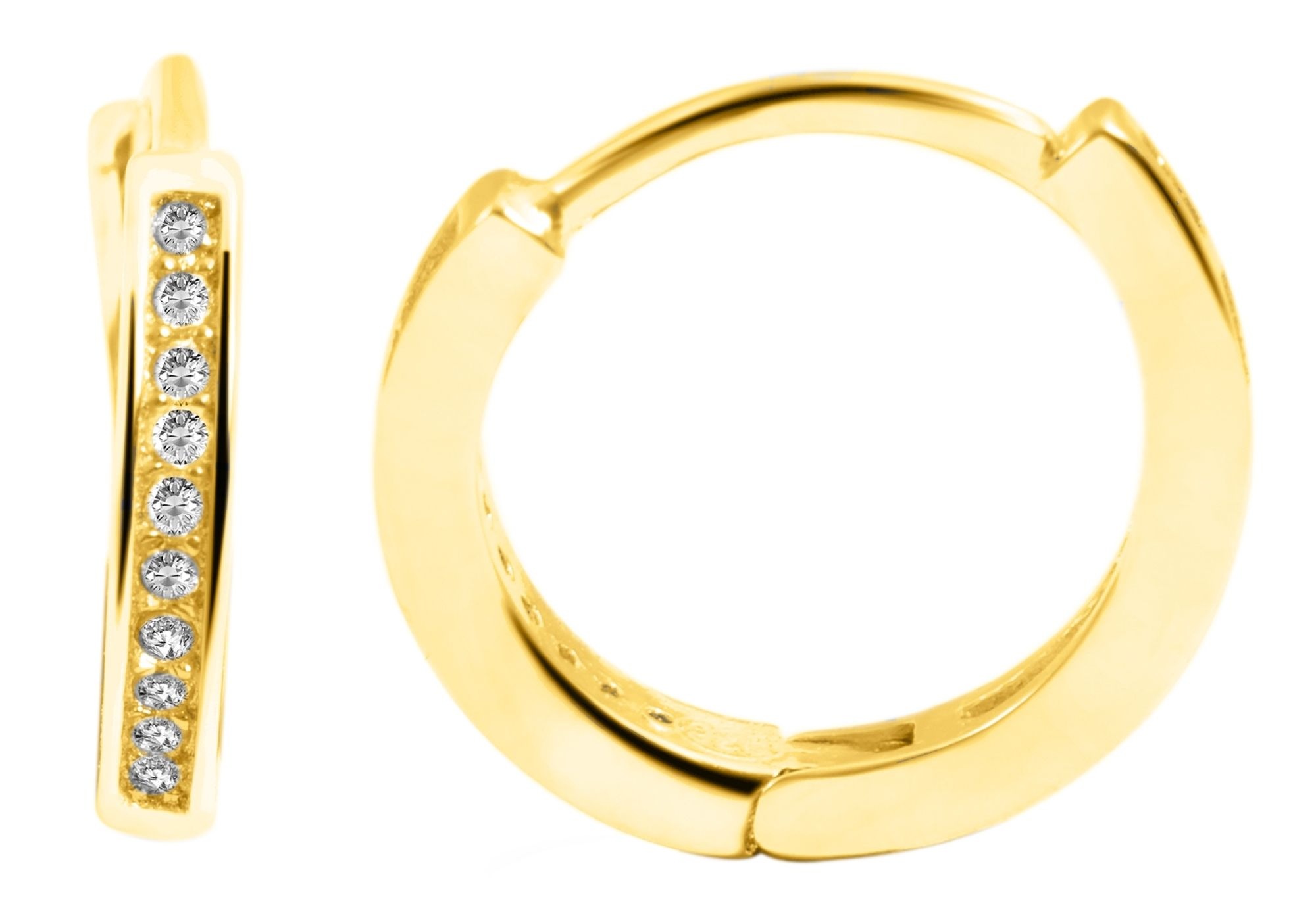 Adelia´s Klappcreolen »Damen Ohrringe – Klappcreole aus 925 Silber mit Zirkonia« Perfekt als Geschenk zum Muttertag