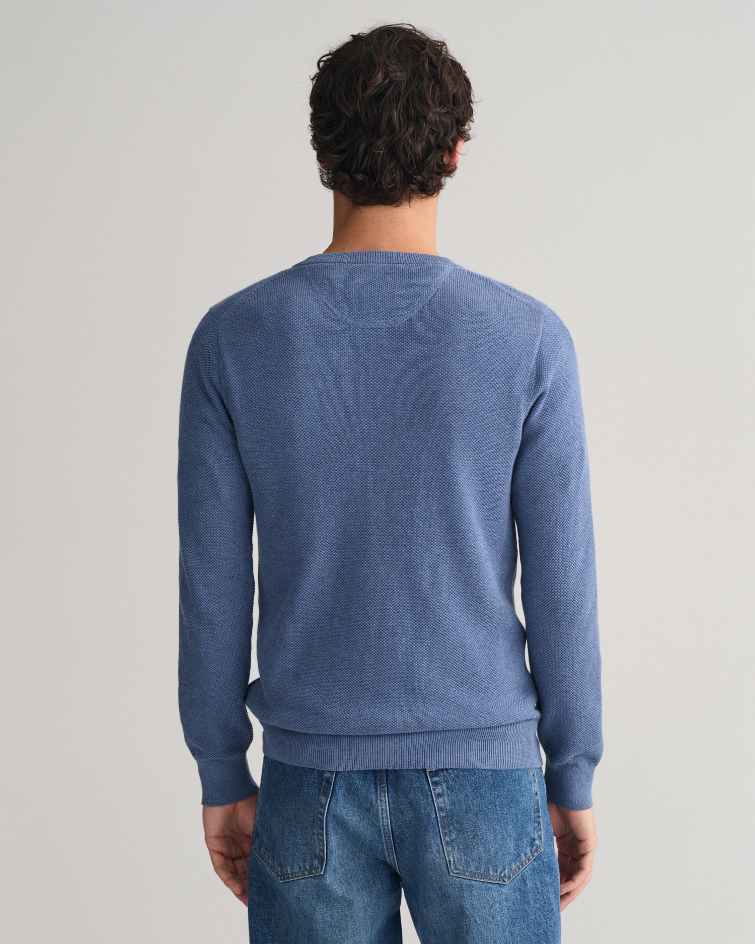 Gant Rundhalspullover "COTTON PIQUE C-NECK", mit Logostickerei auf der Brus günstig online kaufen