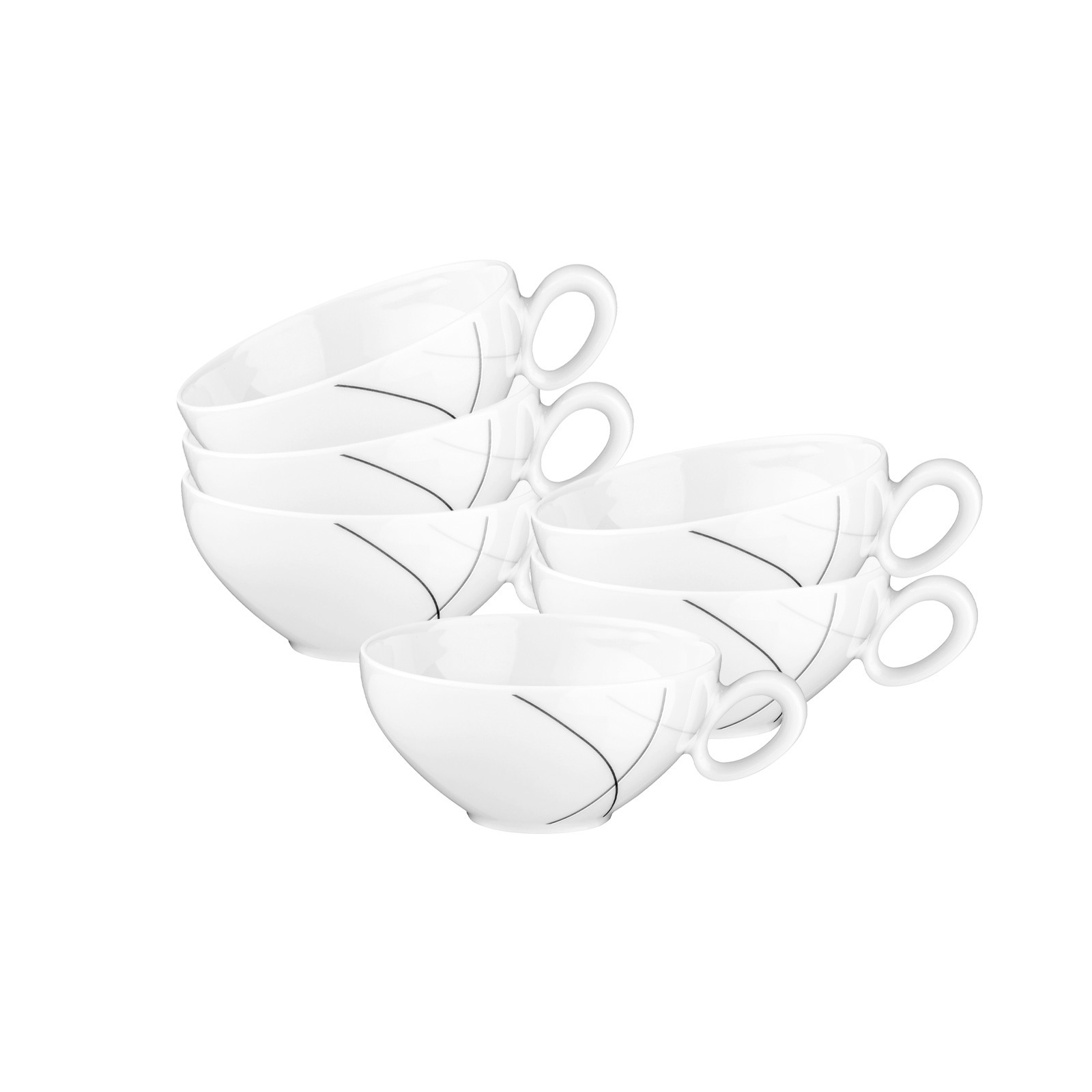 Seltmann Weiden Tasse "Teetassen Trio Highline 0,14 l 6er Set weiß-grau" günstig online kaufen