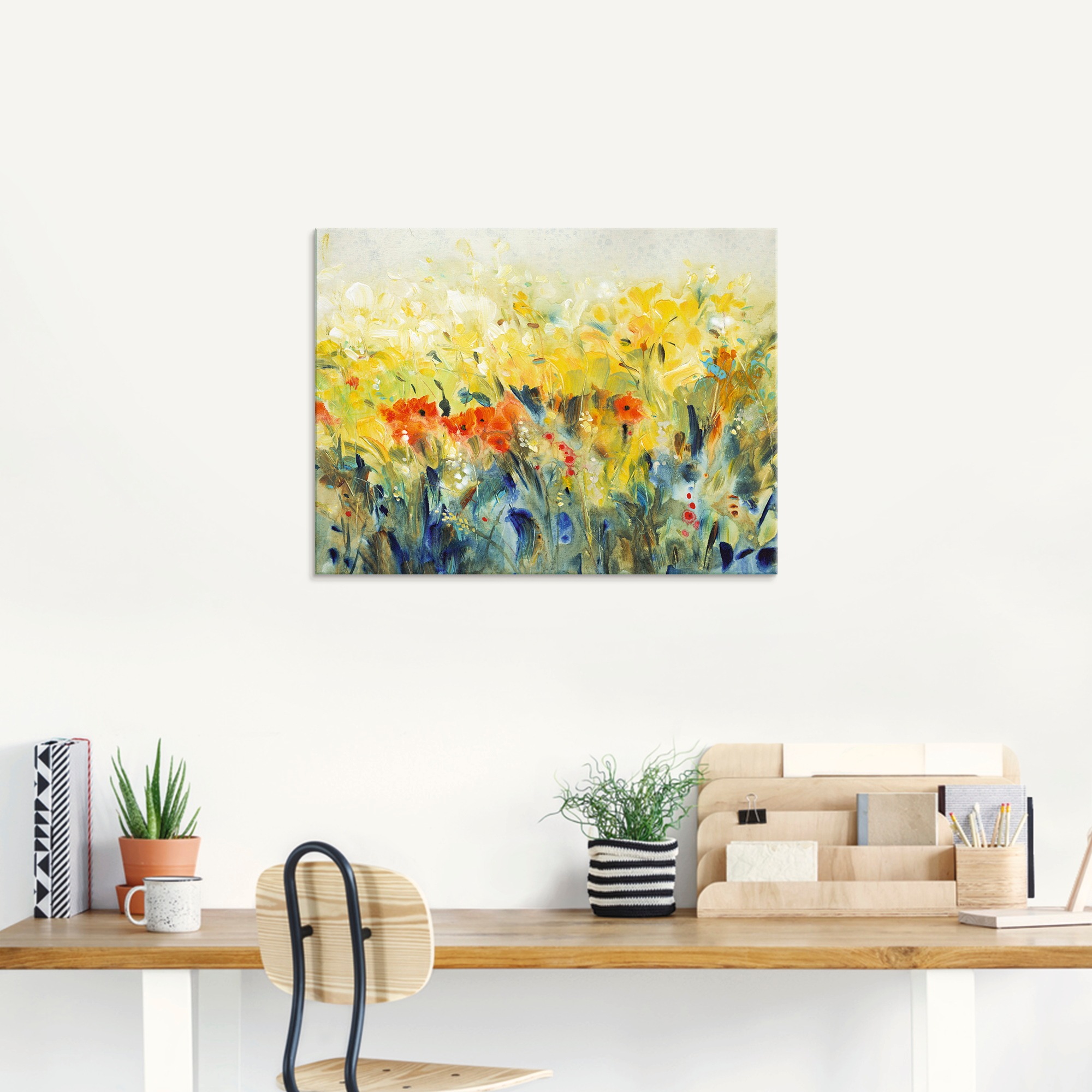 Artland Glasbild »Schwingende Blumen II«, Blumenwiese, (1 St.), in verschiedenen Größen