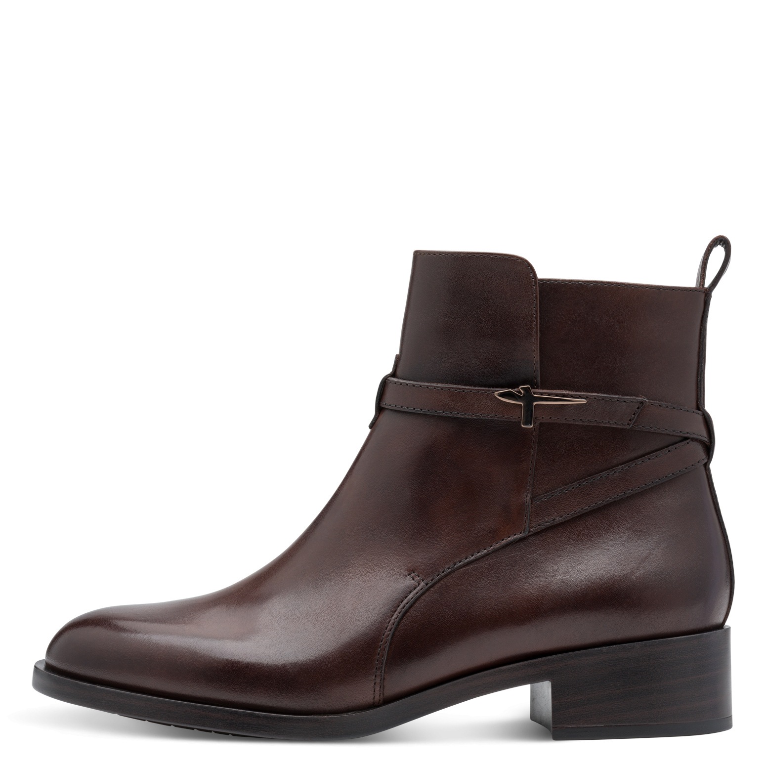 Tamaris Stiefelette, Blockabsatz, Businessschuh, Ankleboots mit T-Logoverszierung