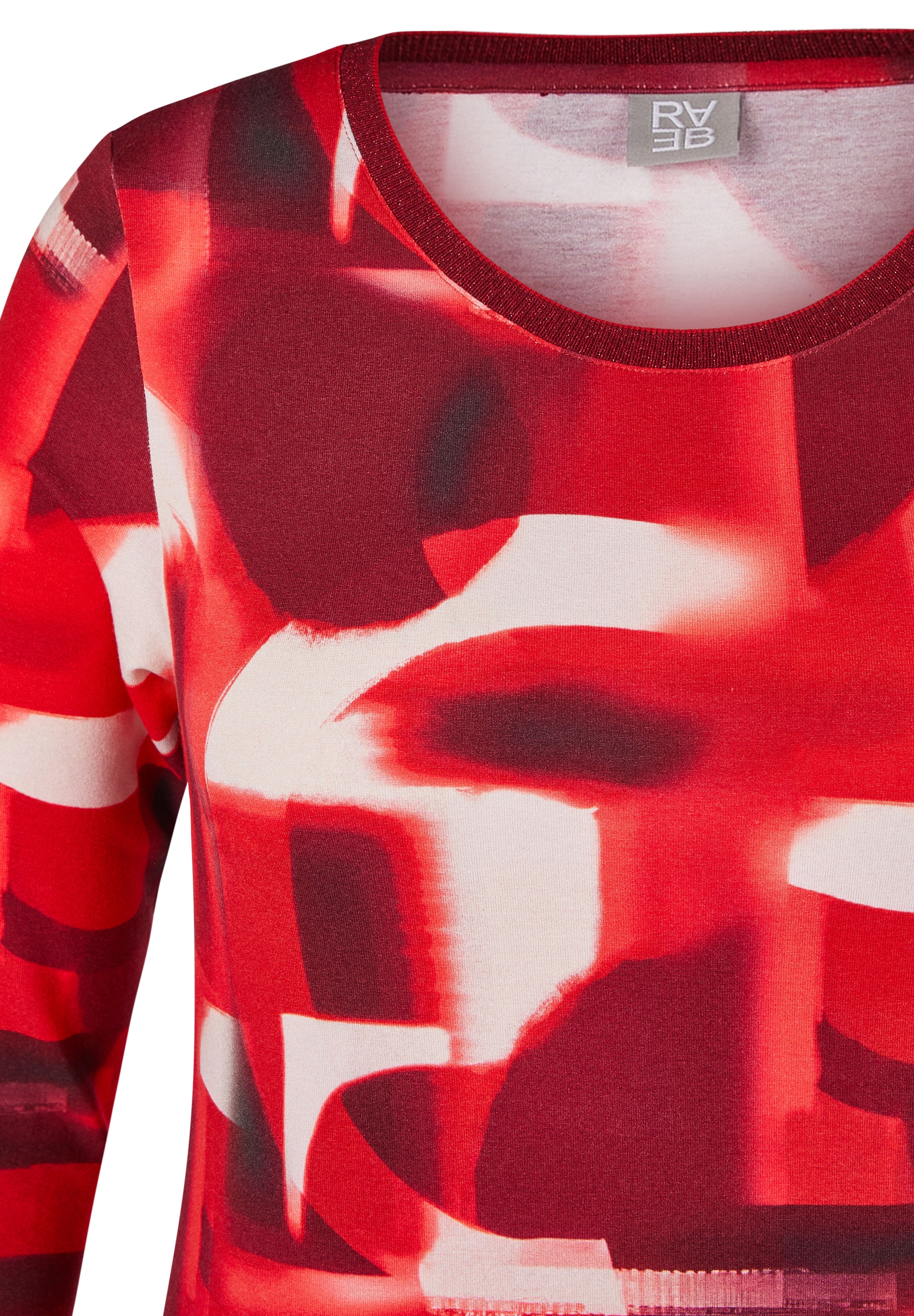 Rabe 3/4-Arm-Shirt , mit grafischem Muster und Glitzer-Rundhals
