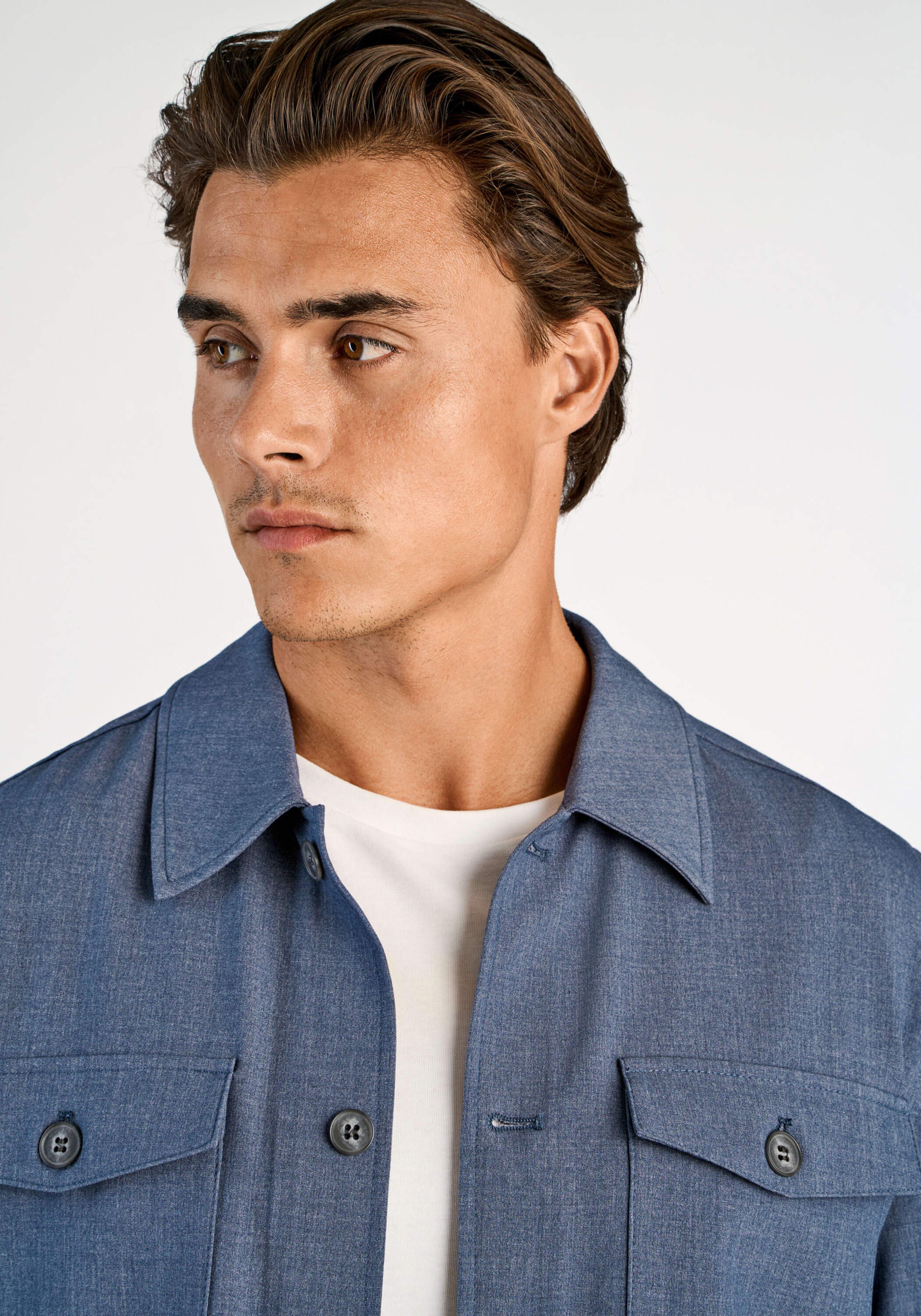Outdoorhemd LINDBERGH "Hemdjacke Relaxed Fit", Herren, Gr. XL, Normalgrößen, blau mix, Obermaterial: 65% Polyester, 31% Viskose, 4% Elasthan, Hemden 2