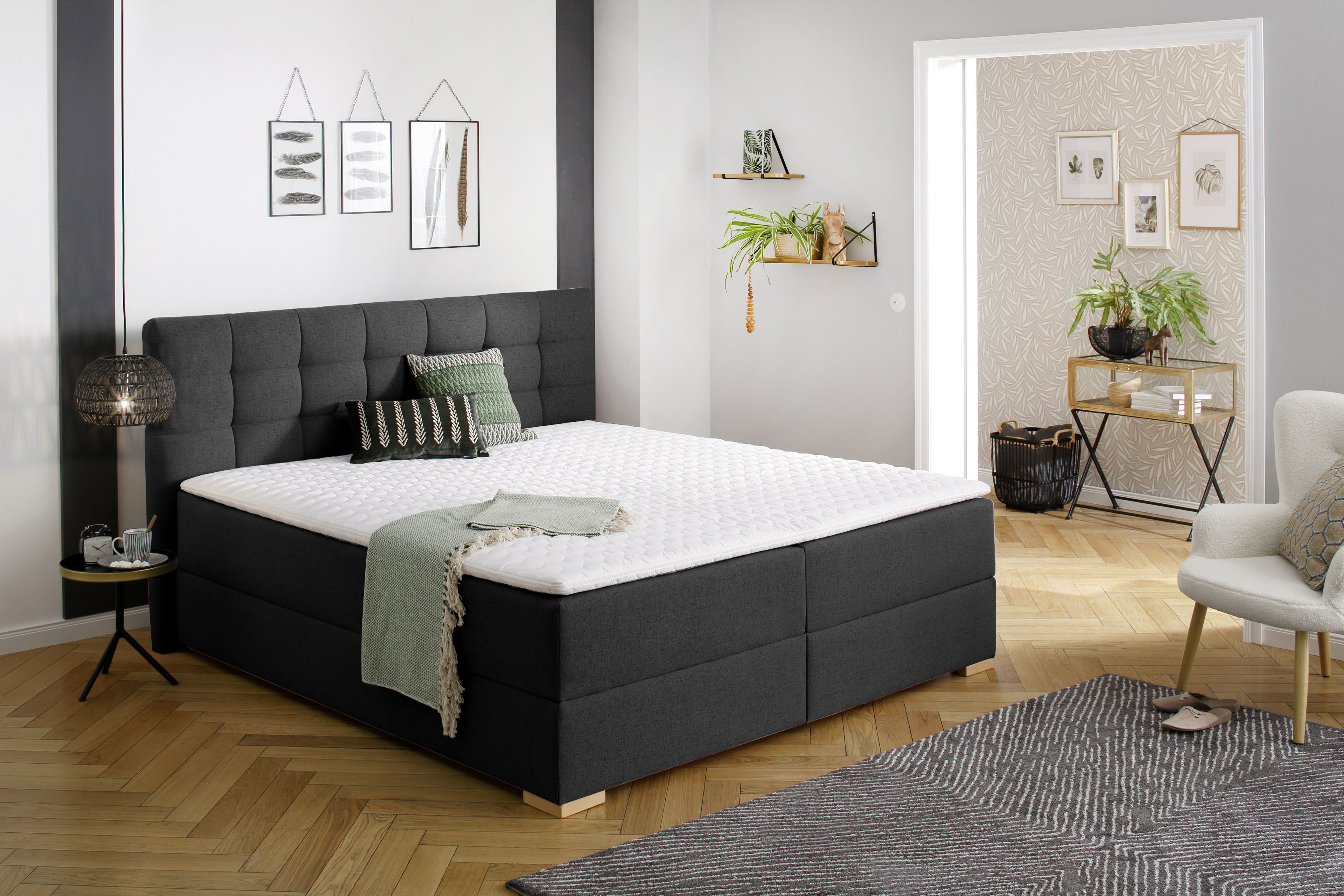 Home affaire Boxbett "Olivet mit Bettkasten" in 4 Farben, 4 Breiten, 2 Matratzenarten, auch in Überlänge 220 cm