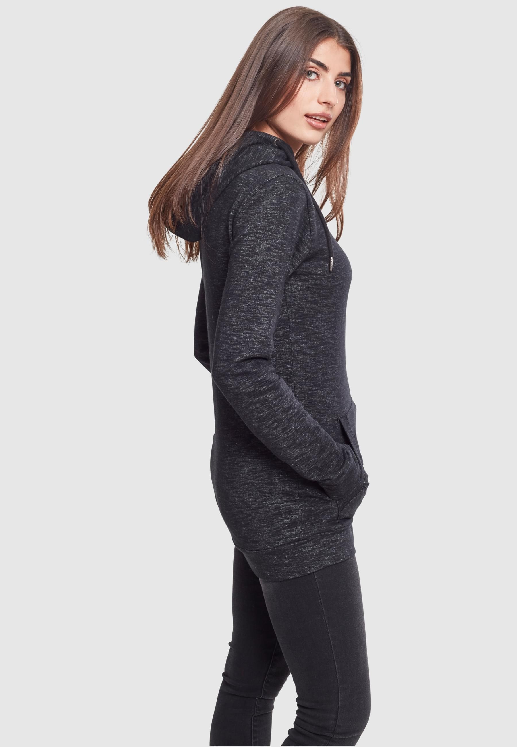 URBAN CLASSICS Rundhalspullover »Urban Classics Damen Ladies Slub Terry High Neck Hoody«, (1 tlg.)