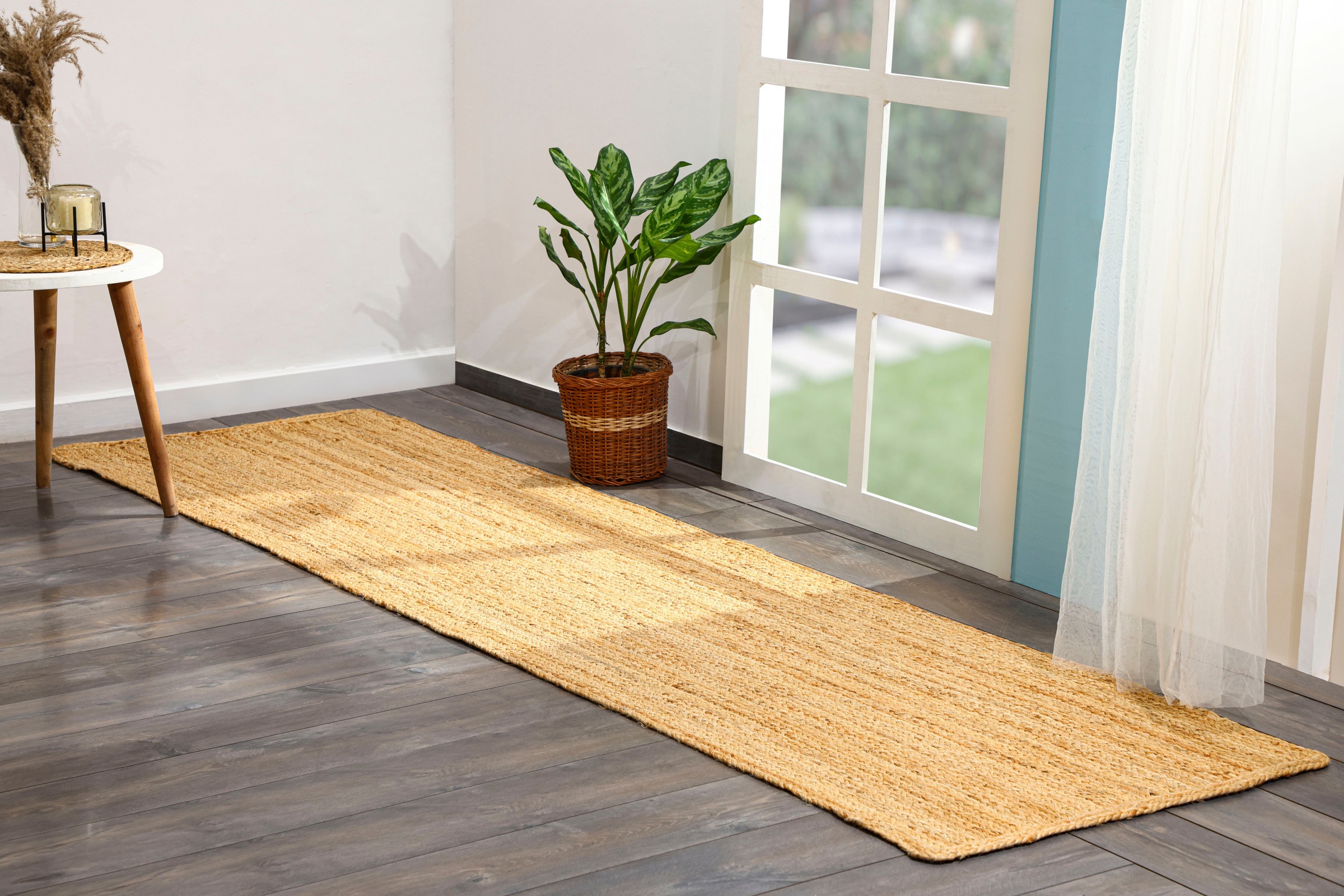Myflair Möbel & Accessoires Läufer »Lola«, rechteckig, 10 mm Höhe, Juteteppich, Wendeteppich, handgeflochten, 100% Naturfaser, Boho-Style