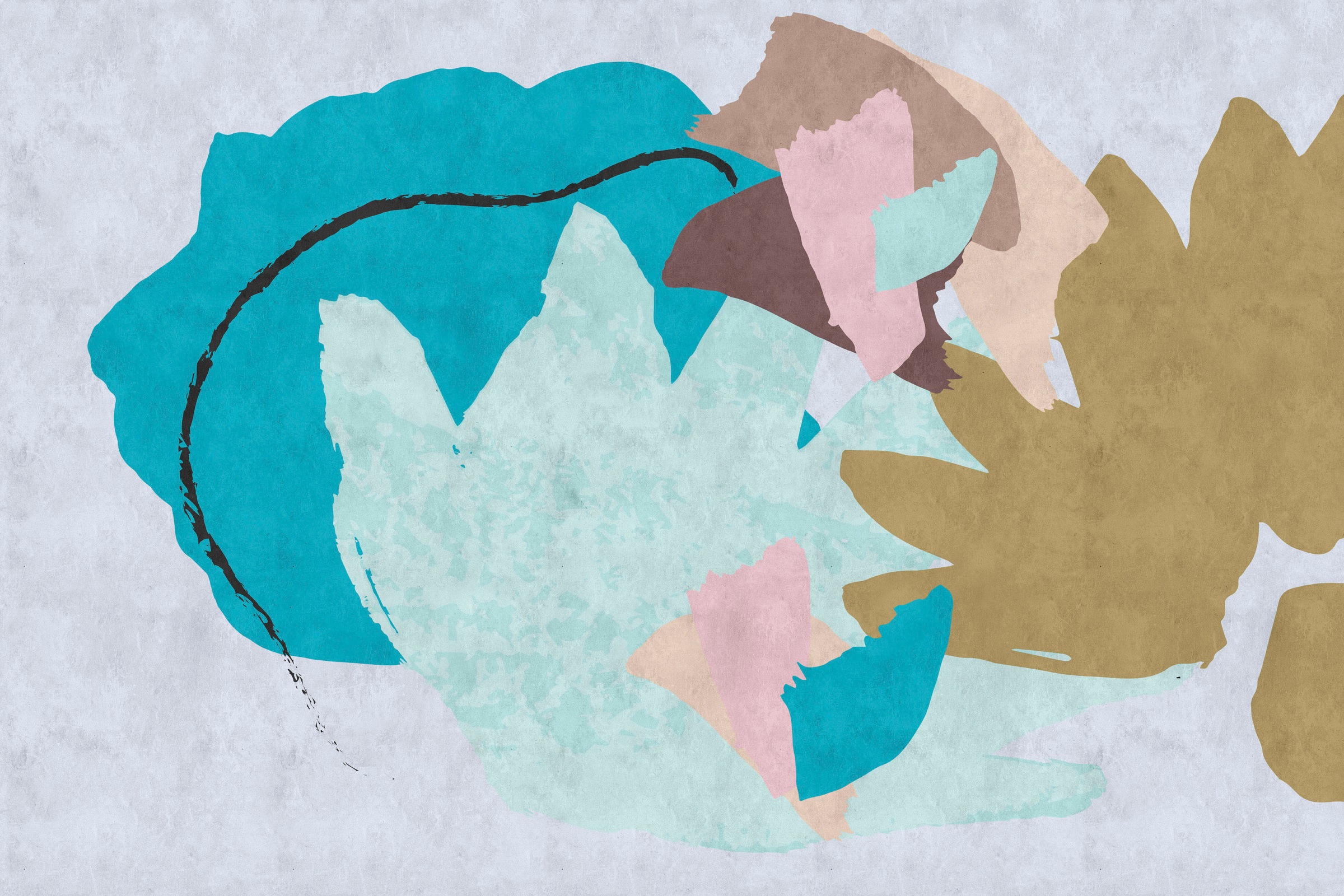 A.S. Création Leinwandbild »floral collage«, Kunst-Abstrakt-Kinder, (1 St.), Keilrahmen Bild Floral Abstrakt Leinwand-Bild Wohnzimmer modern Kinder