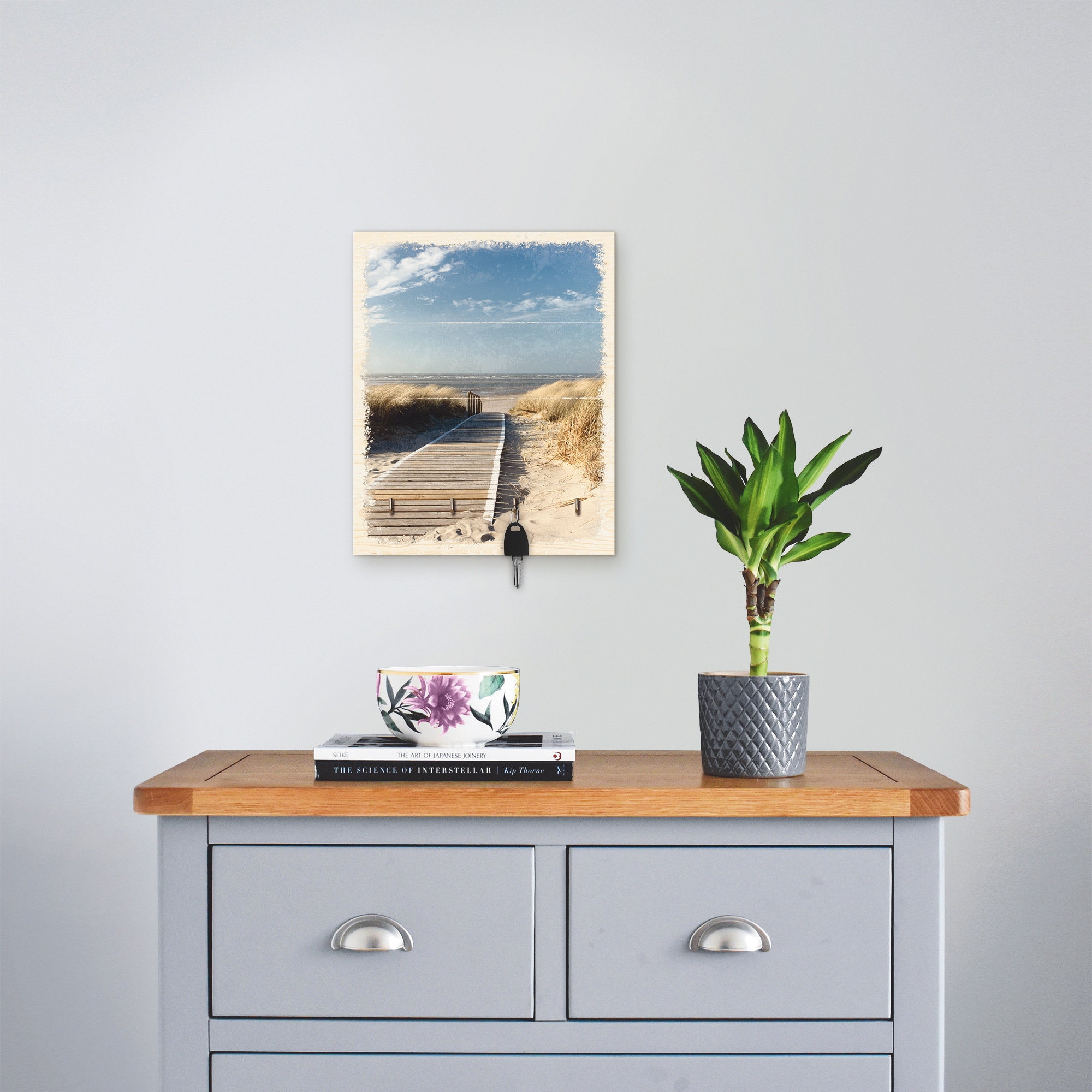 Artland Hakenleiste »Nordseestrand auf Langeoog - Steg«, MDF