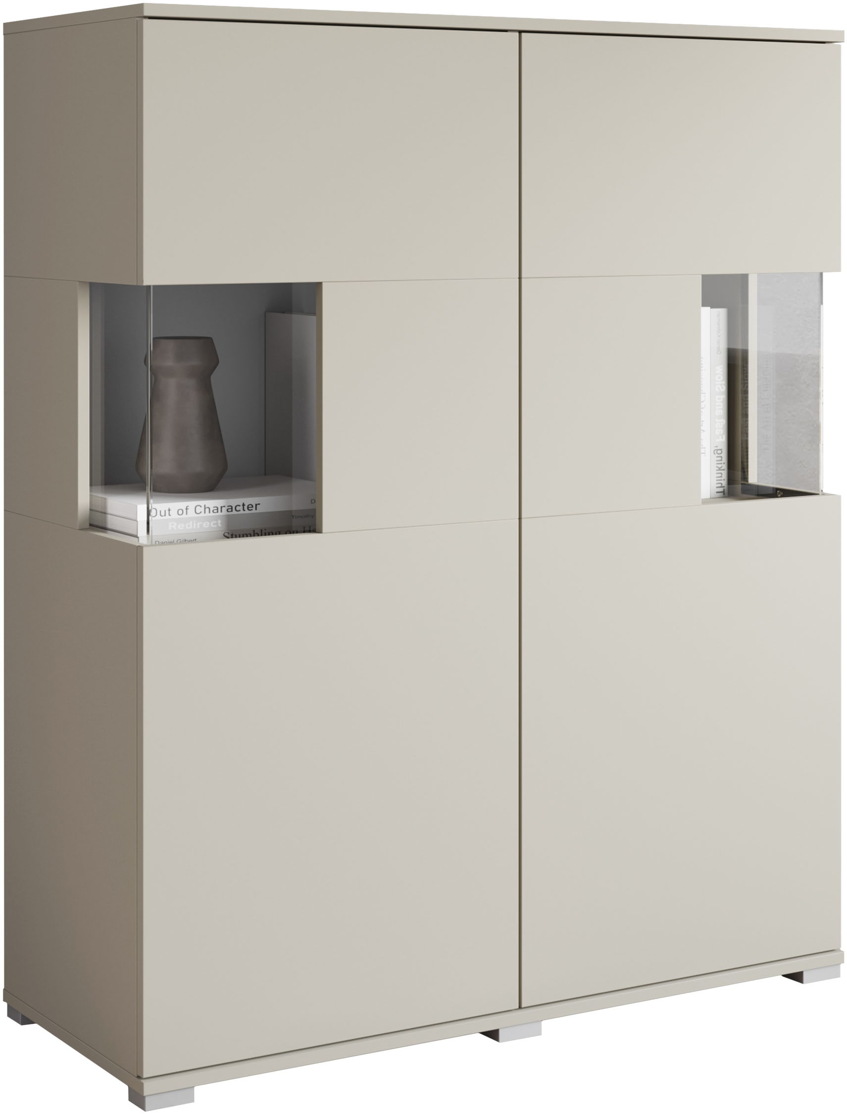 INOSIGN Highboard »Kenia«, (1 St.), Modernes Highboard mit Glastüren, Breite 100 cm
