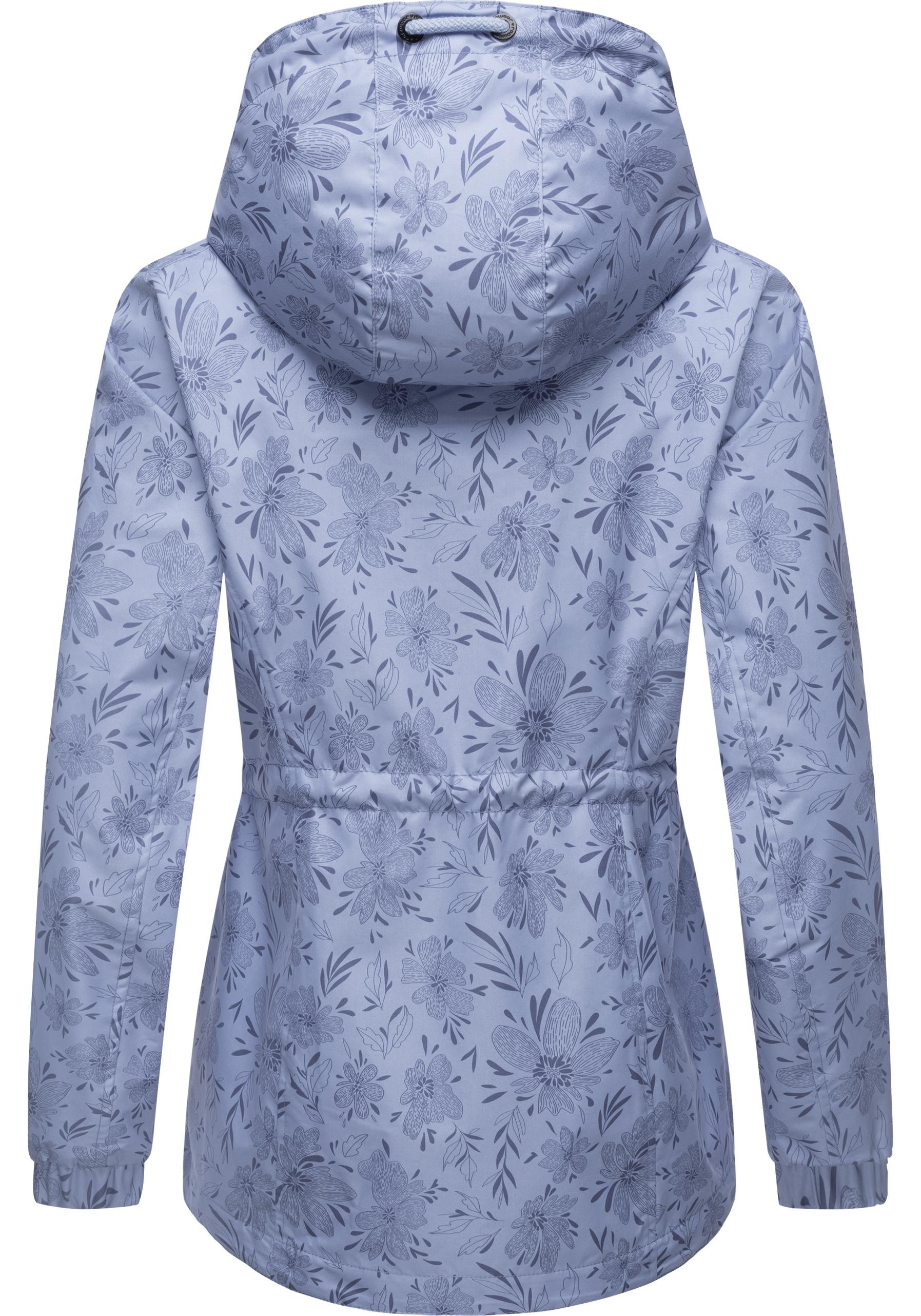 Ragwear Outdoorjacke »Dankka Spring«, mit Kapuze, stylische Damen Übergangsjacke mit floralem Allover-Print