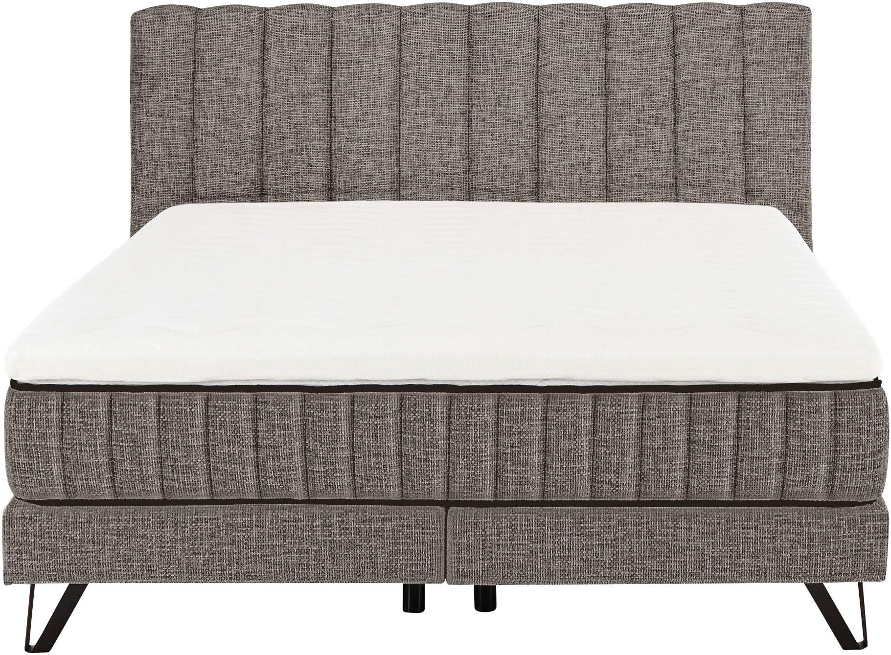 set one by Musterring Boxspringbett »Baldwin«, Liegefläche 180 x 200 cm, Duo-Matratze, Kopfteil mit Steifensteppung