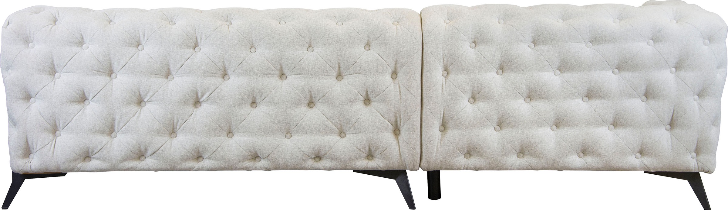 Leonique Chesterfield-Sofa »Amaury L-Form«, großes Ecksofa, Chesterfield-Optik, Breite 323 cm, Fußfarbe wählbar