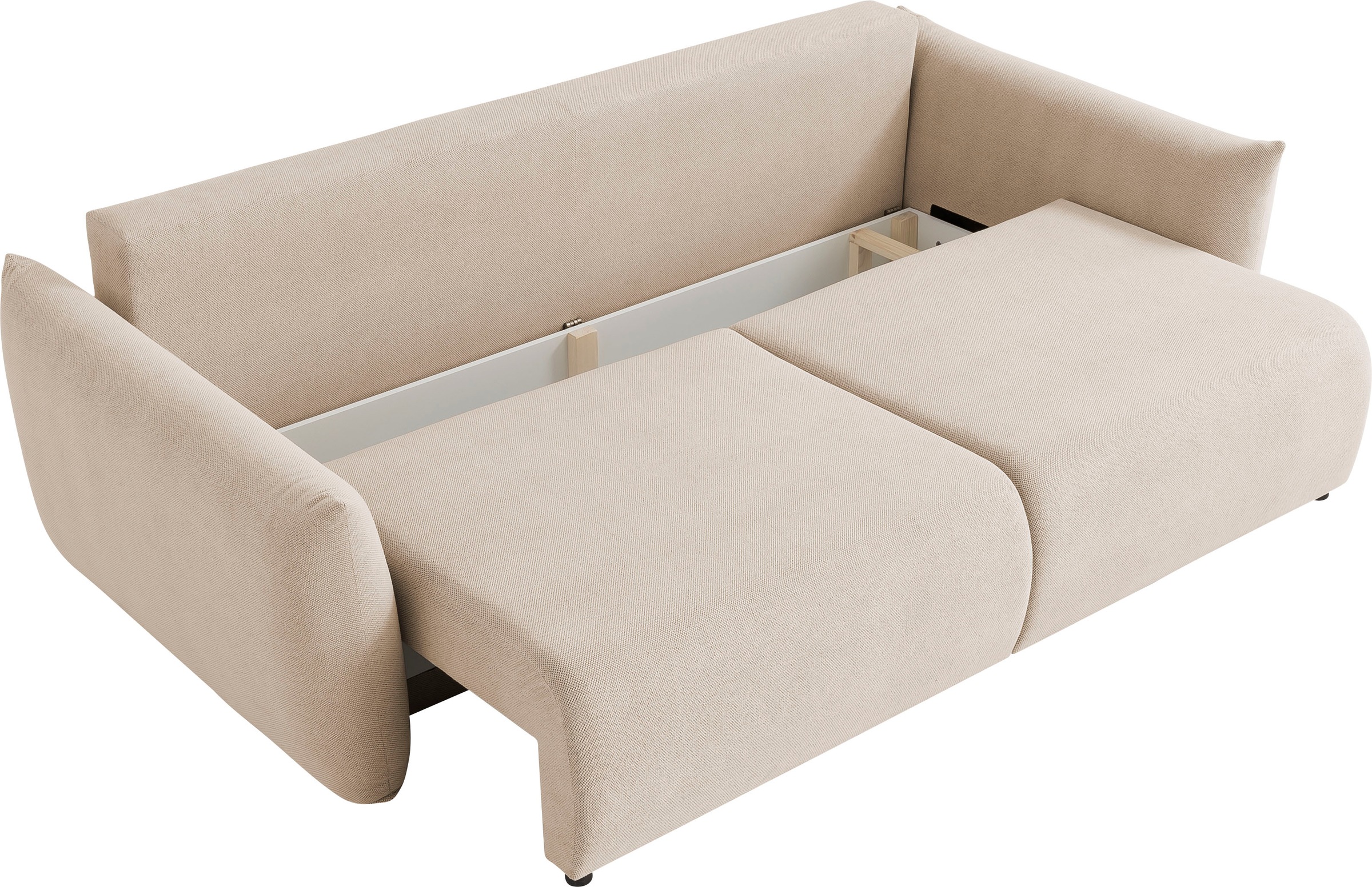 Home affaire 3-Sitzer »MAVAS Schlafsofa mit Bettkasten« ca.240/108cm (Liegefläche 212/145 cm), Cord, Chenille, Struktur