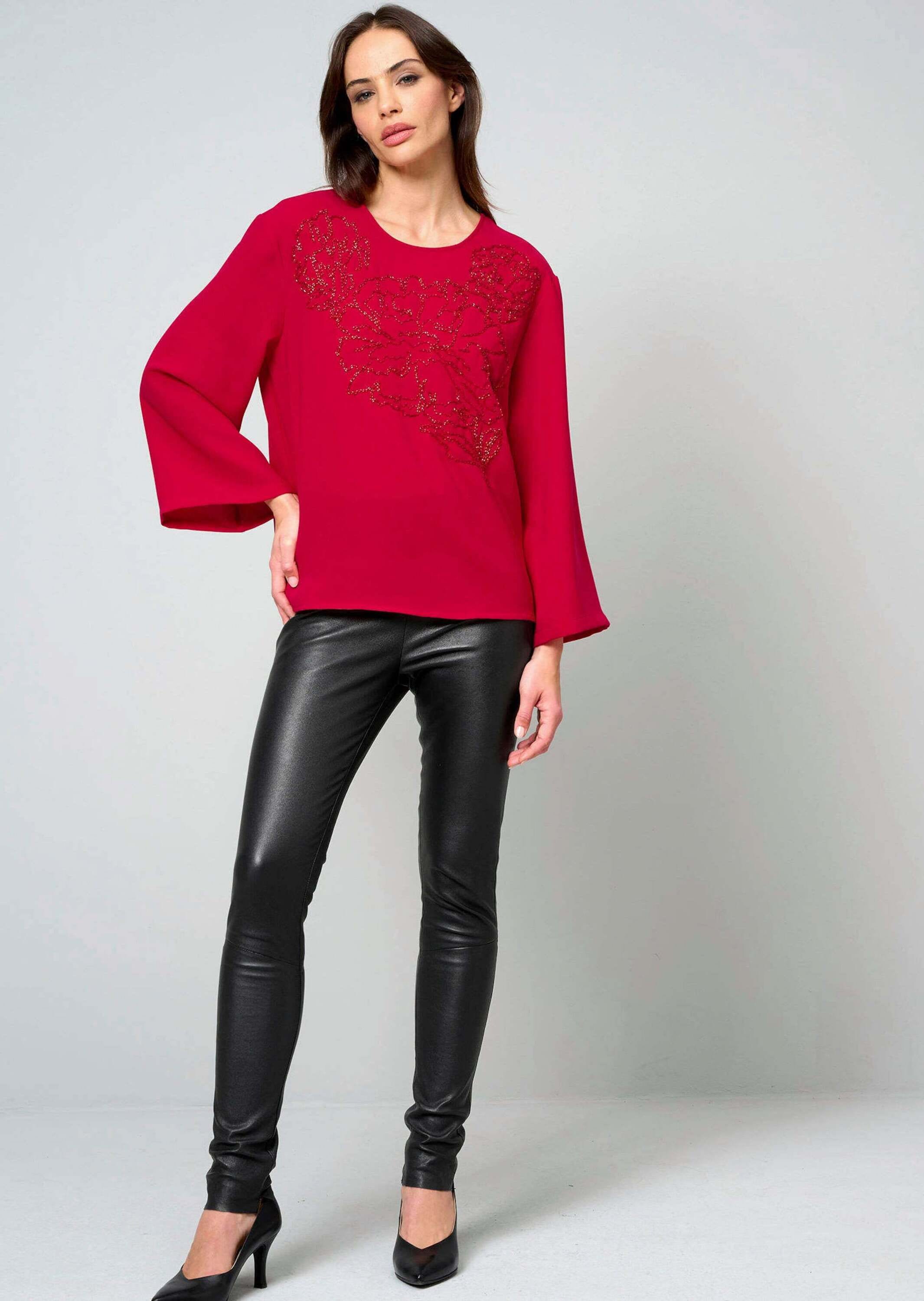 Alba Moda Schlupfbluse »Bluse Bluse mit Perlenmotiv«
