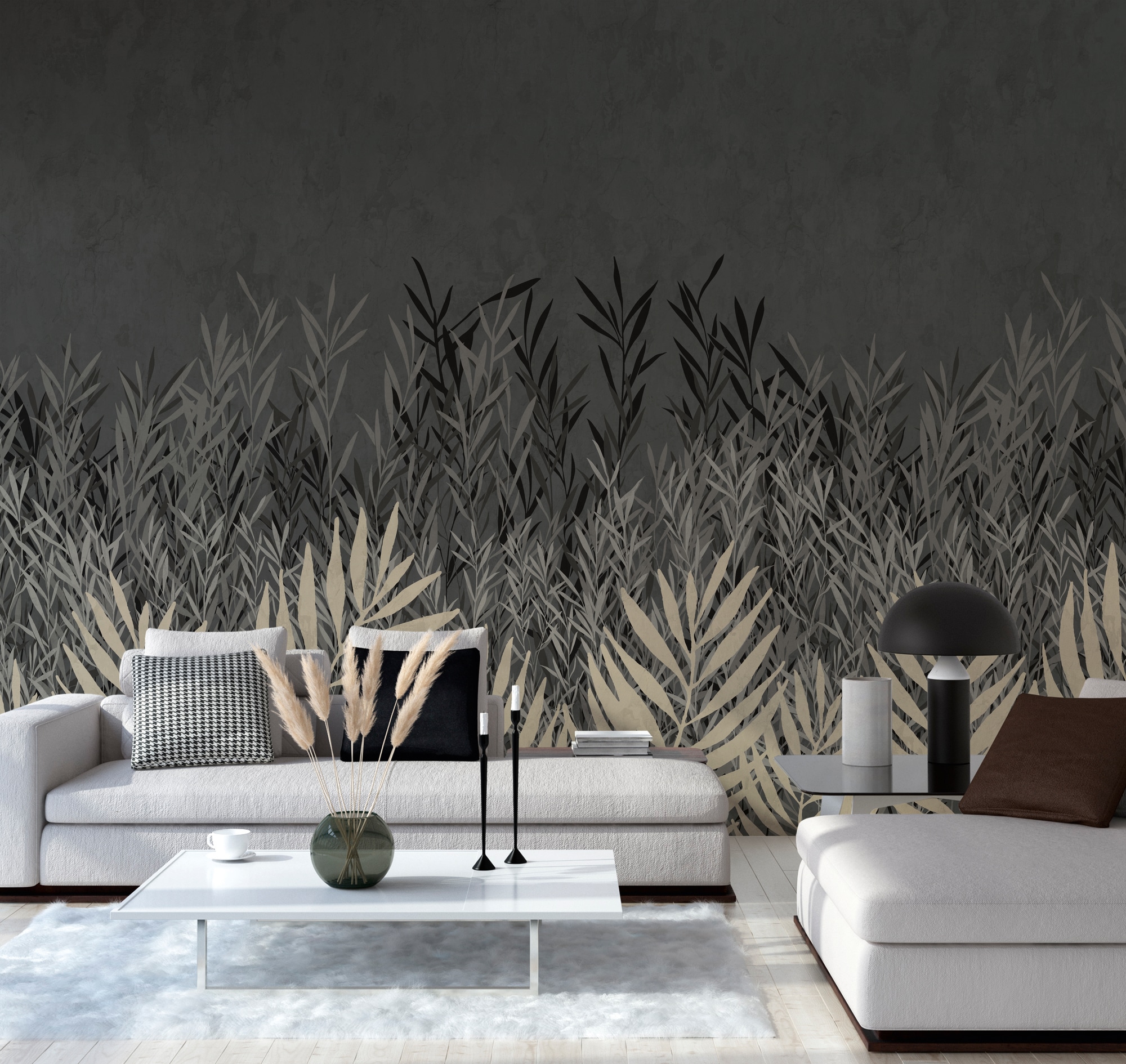 living walls Vliestapete »LIMITED – Dark Jungle Fototapete« Motiv | botanisch | tropisch leicht strukturiert Dunkle Palmblätter mit geheimnisvoller Tiefenwirkung