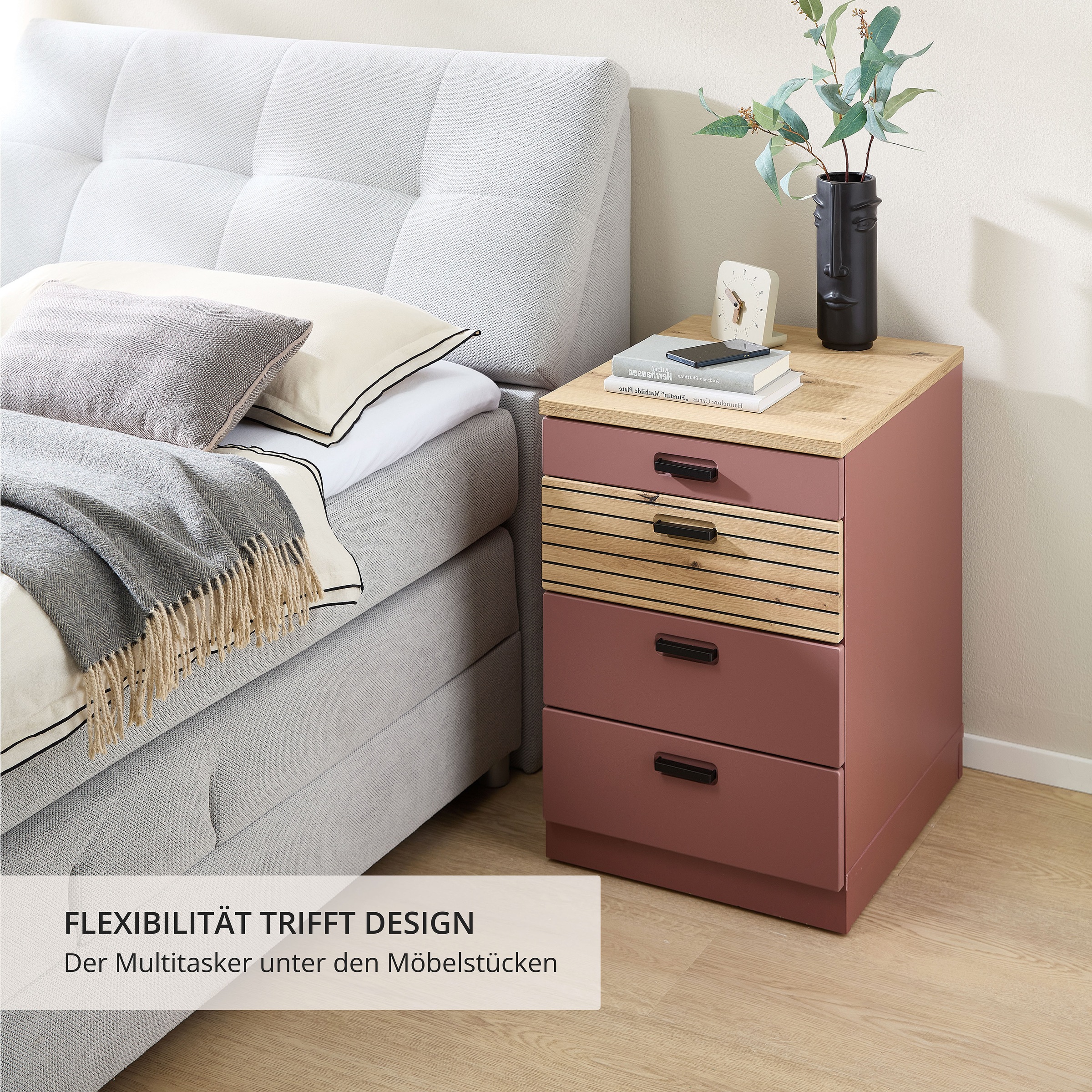 Innostyle Rollcontainer "Nachtkommode Glenn, 45 x 66 x 55 cm (B/H/T)", (1 S günstig online kaufen