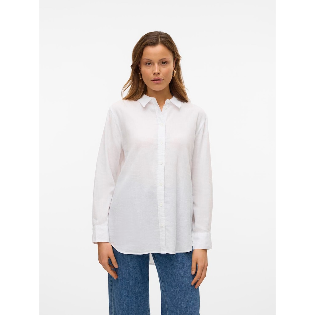 Vero Moda Hemdbluse »VMLINN LINEN LS SHIRT WVN NOOS«, hochwertige Qaulität mit Leinen