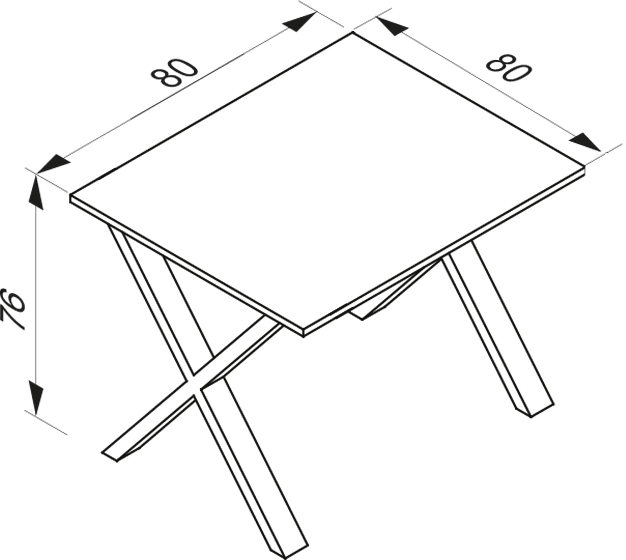 VCM Schreibtisch »Schreibtisch Bürotisch Computertisch 80x80 Lona X« 1 Stk. tlg.