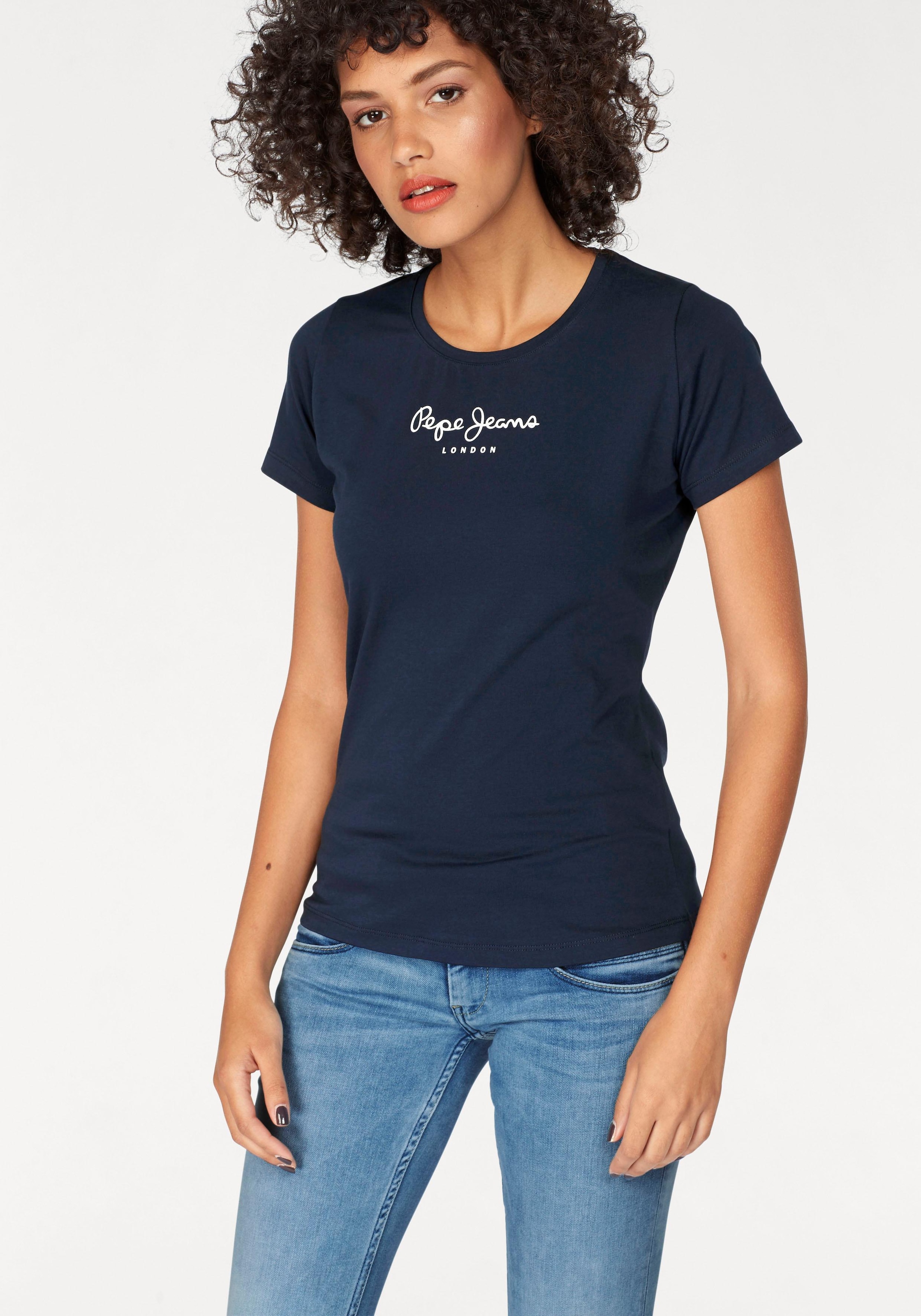 Pepe Jeans T-Shirt Logo-Print VIRGINIA«, »NEW kaufen für | mit BAUR