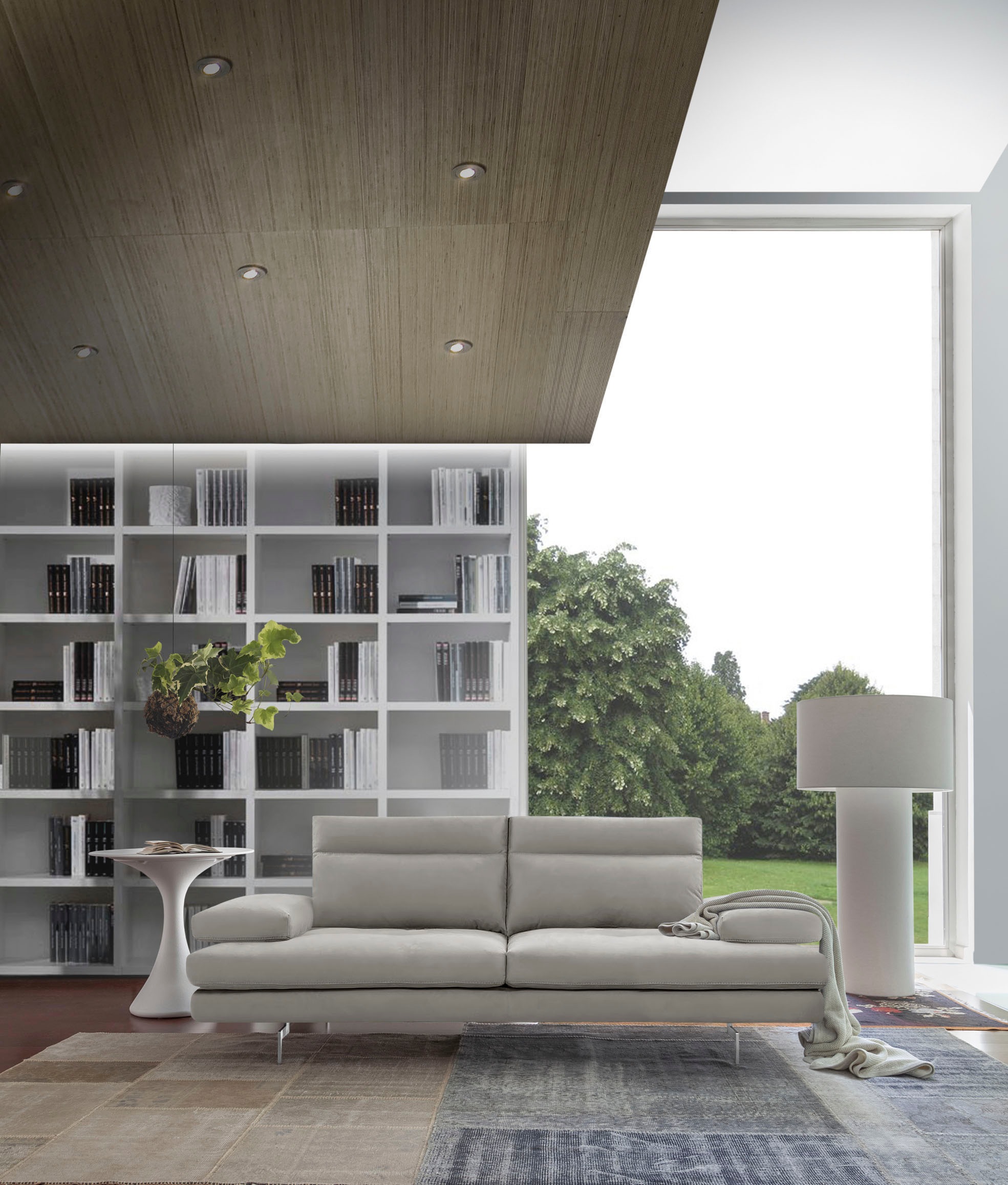 CALIA ITALIA 3,5-Sitzer »Toby Wing, italienisches Designsofa mit erstklassigem Sitzkomfort«, inklusive Sitztiefenverstellung, Füße in Chrom glänzend