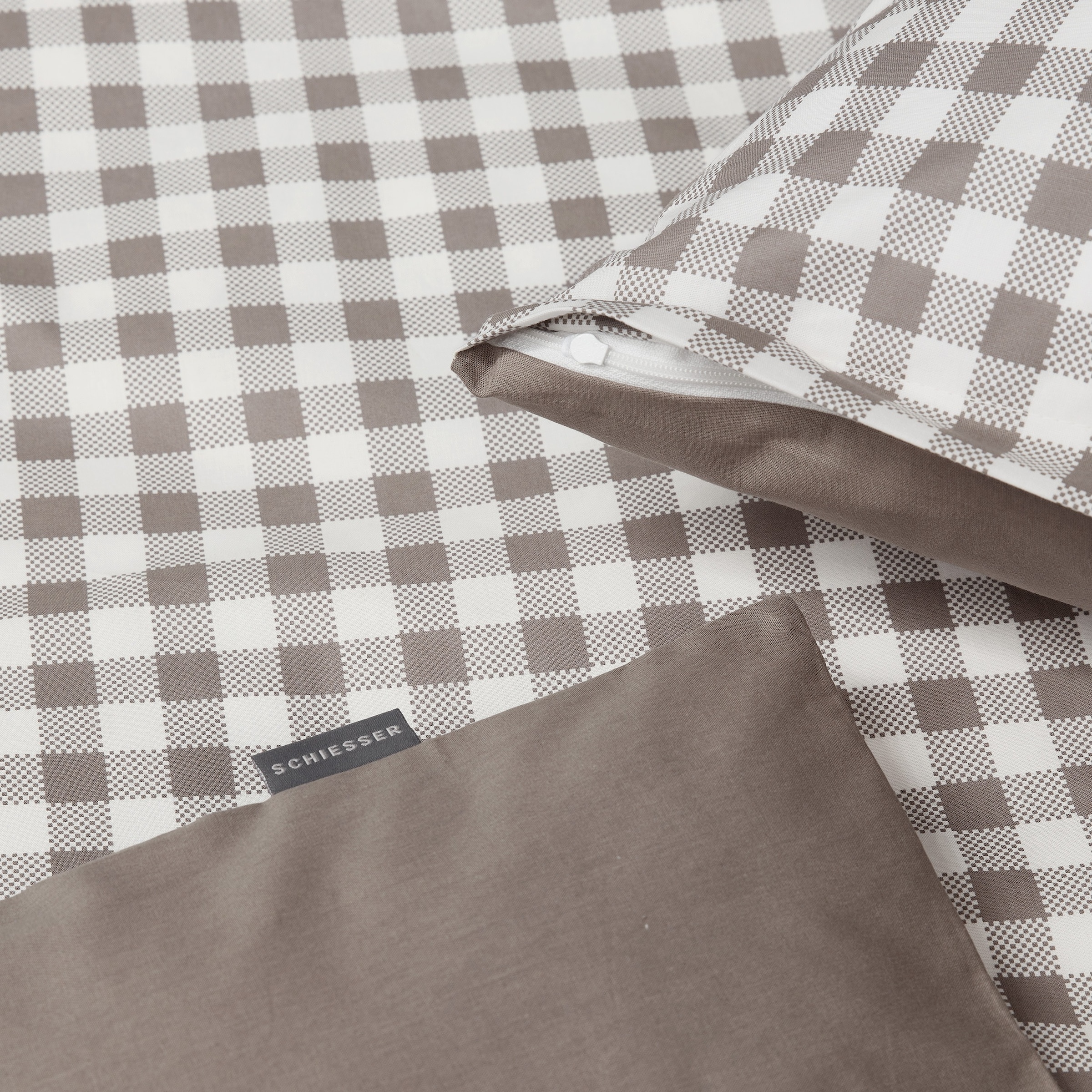 Schiesser Wendebettwäsche »Vichy aus weicher Baumwolle mit Karos«, Made in Green