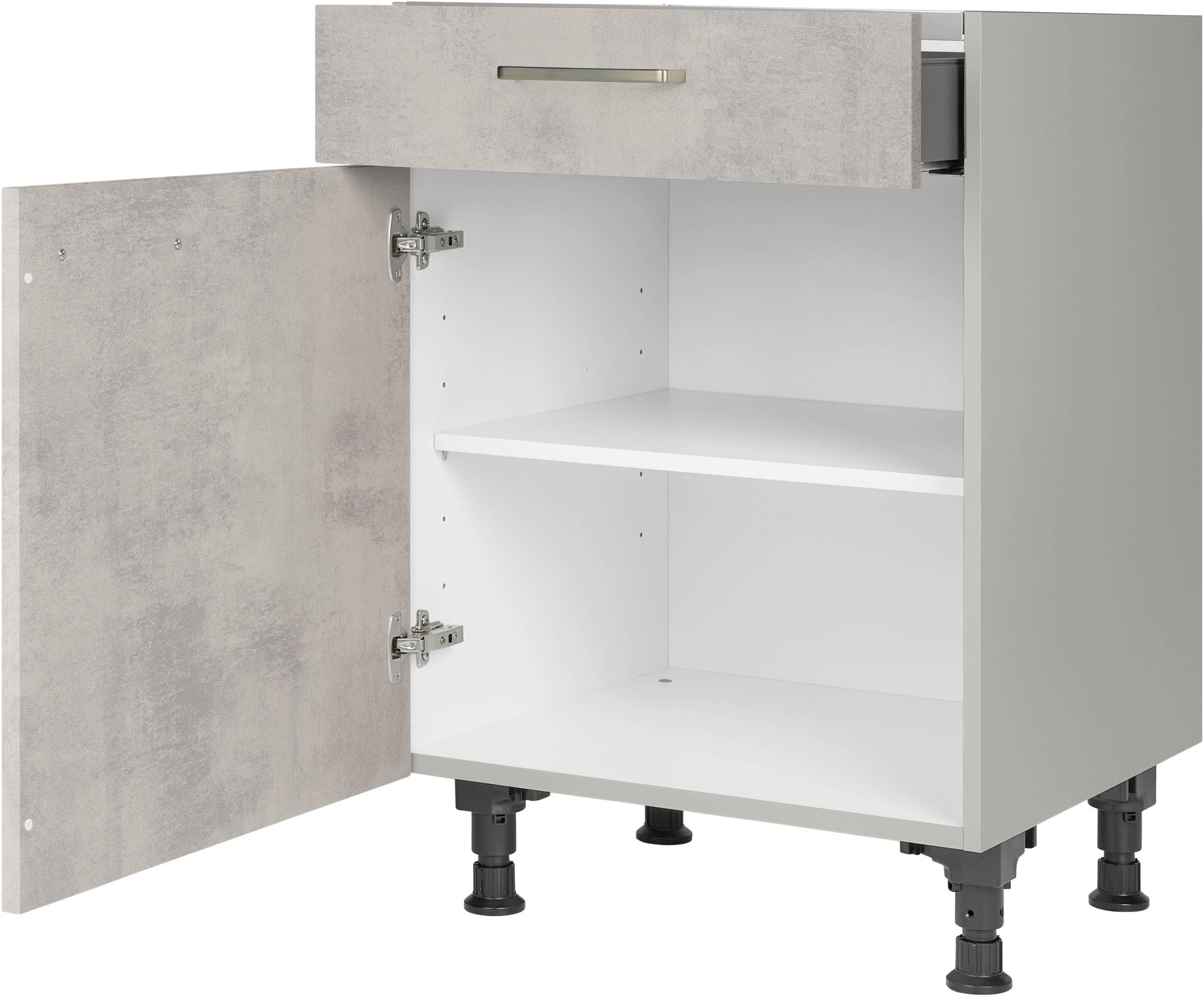 nobilia® Kochfeldumbauschrank »"Riva", mit Schukasten und Tür, Ausrichtung wählbar«, vormontiert, Breite 60 cm