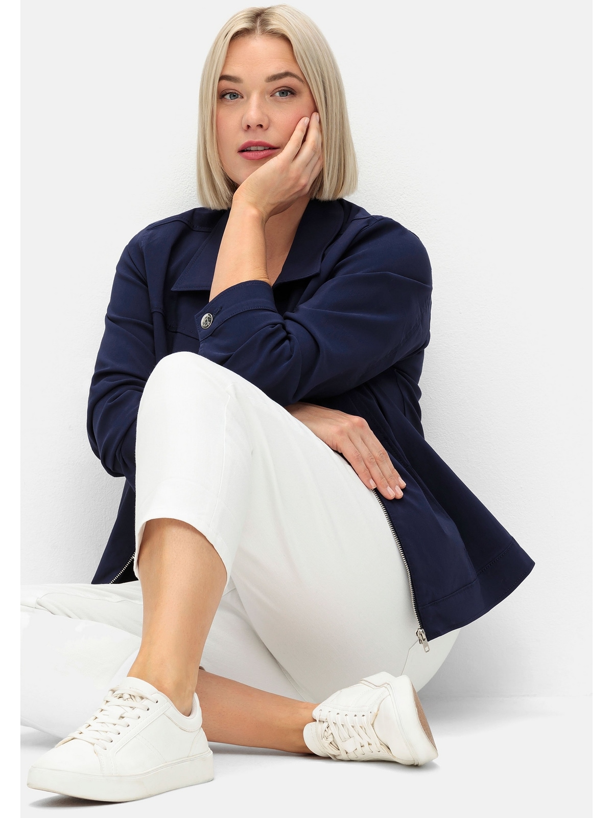 Sheego Stretch-Jeans »Große Größen«, mit Kontrasttape innen am Saum