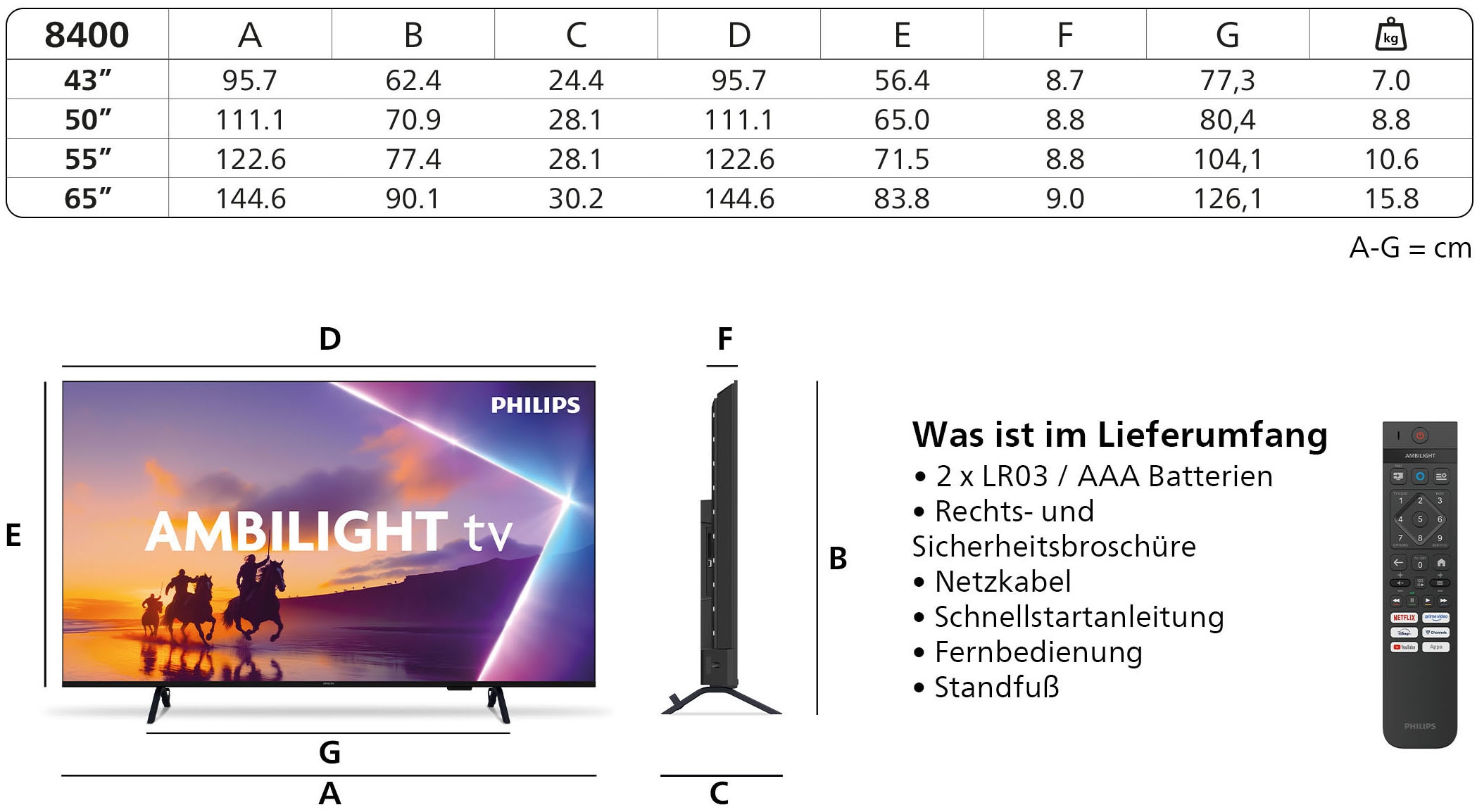 Philips QLED-Fernseher »55PUS8400/12« 139 cm/55 ″ Smart-TV