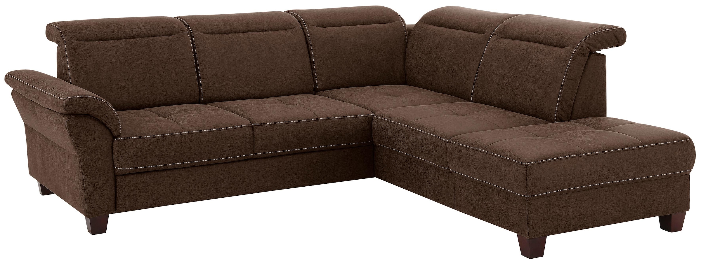 OTTO home Ecksofa "Solvei L-Form" wahlweise auch mit Kopfteilverstellung und Schlaffunktion, Federkern
