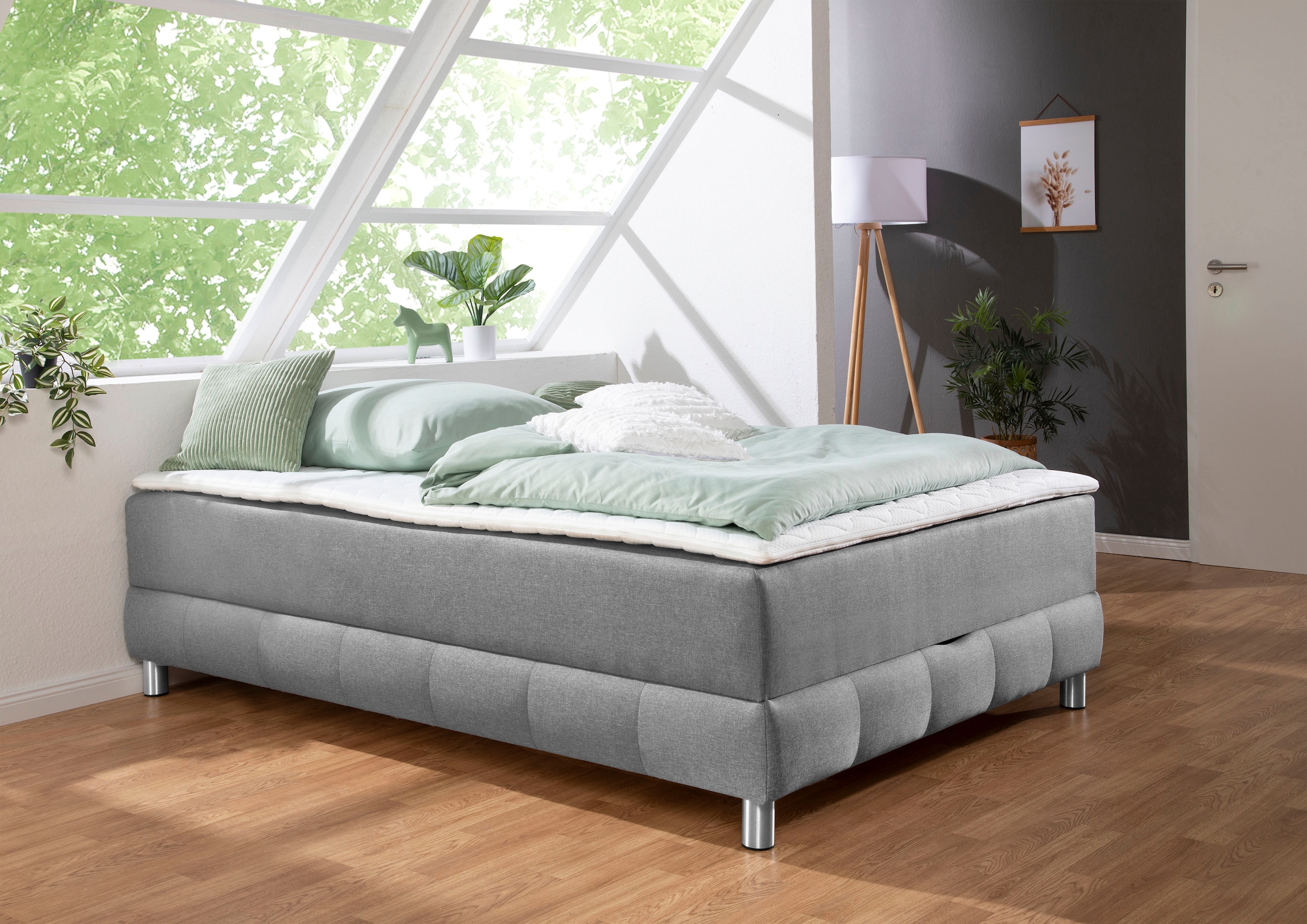 Home affaire Boxspringbett "Vaasa" für Dachschrägen geeignet, inkl. Bettkas günstig online kaufen