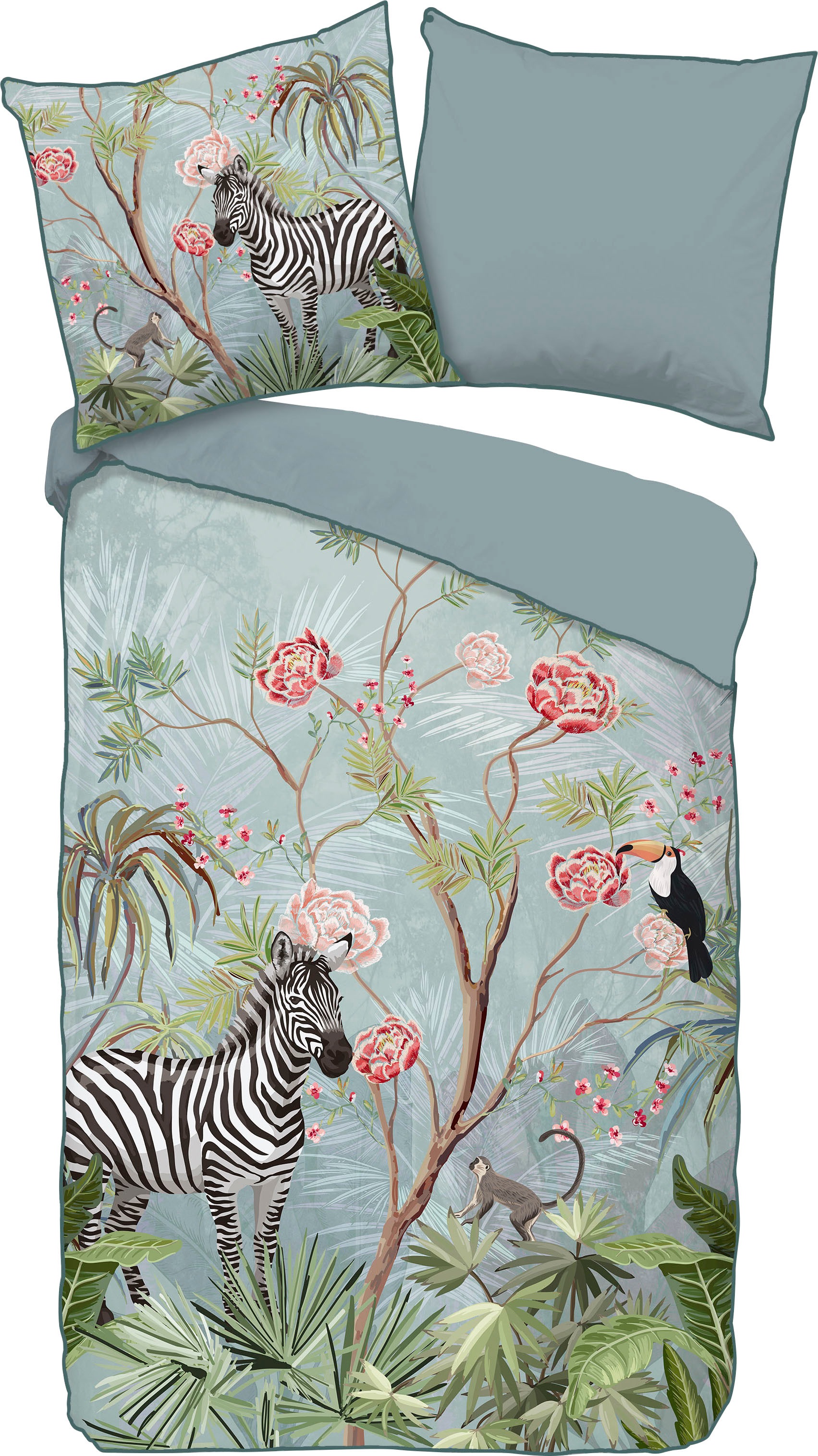 Descanso Wendebettwäsche "Yasmin" 2 Stk. Baumwolle, Satin, 135x200, Biese, günstig online kaufen