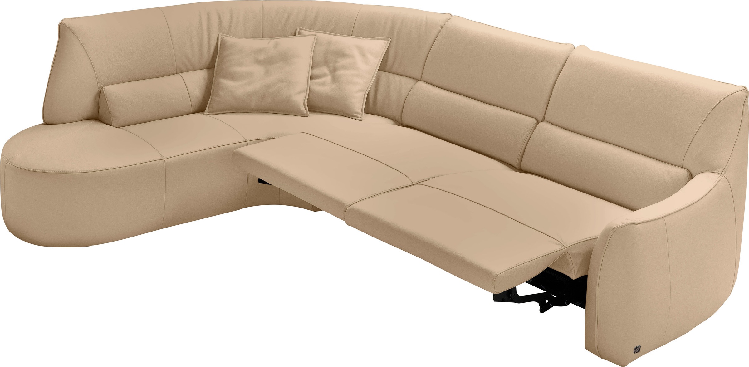 Thumbnail - Egoitaliano Ecksofa "Puffy, extravagant & edel, Retro Designsofa, hoher Sitzkomfort, L-Form" mit Ottomane, wahlweise mit...