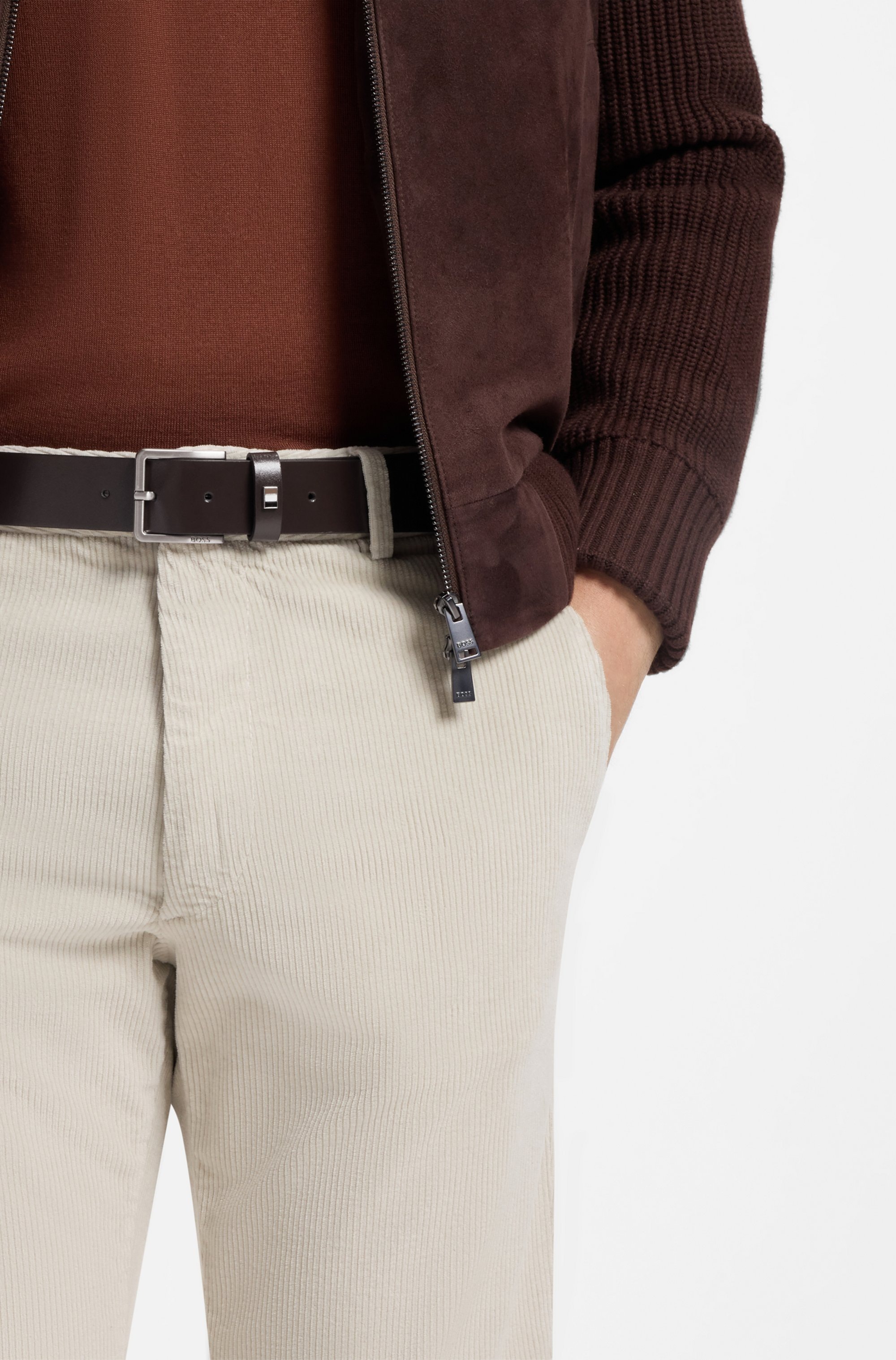 BOSS Ledergürtel »Ther-Flag-E_Sz35« mit stilvollen Markendetails