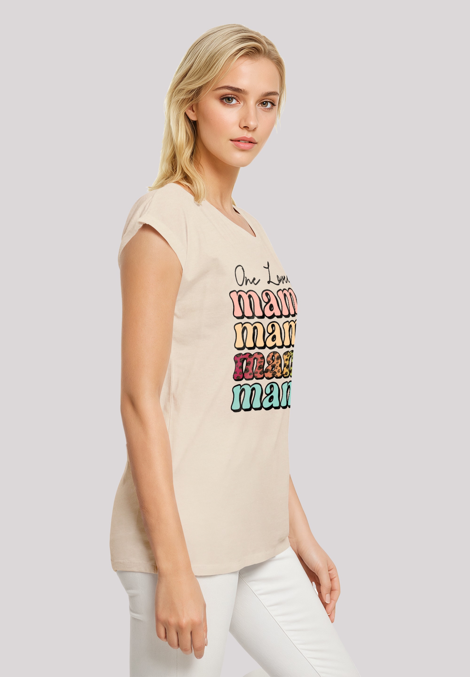 F4NT4STIC T-Shirt »Mothers Day Mama Typography Leopard Print Pastel«, Premium Qualität