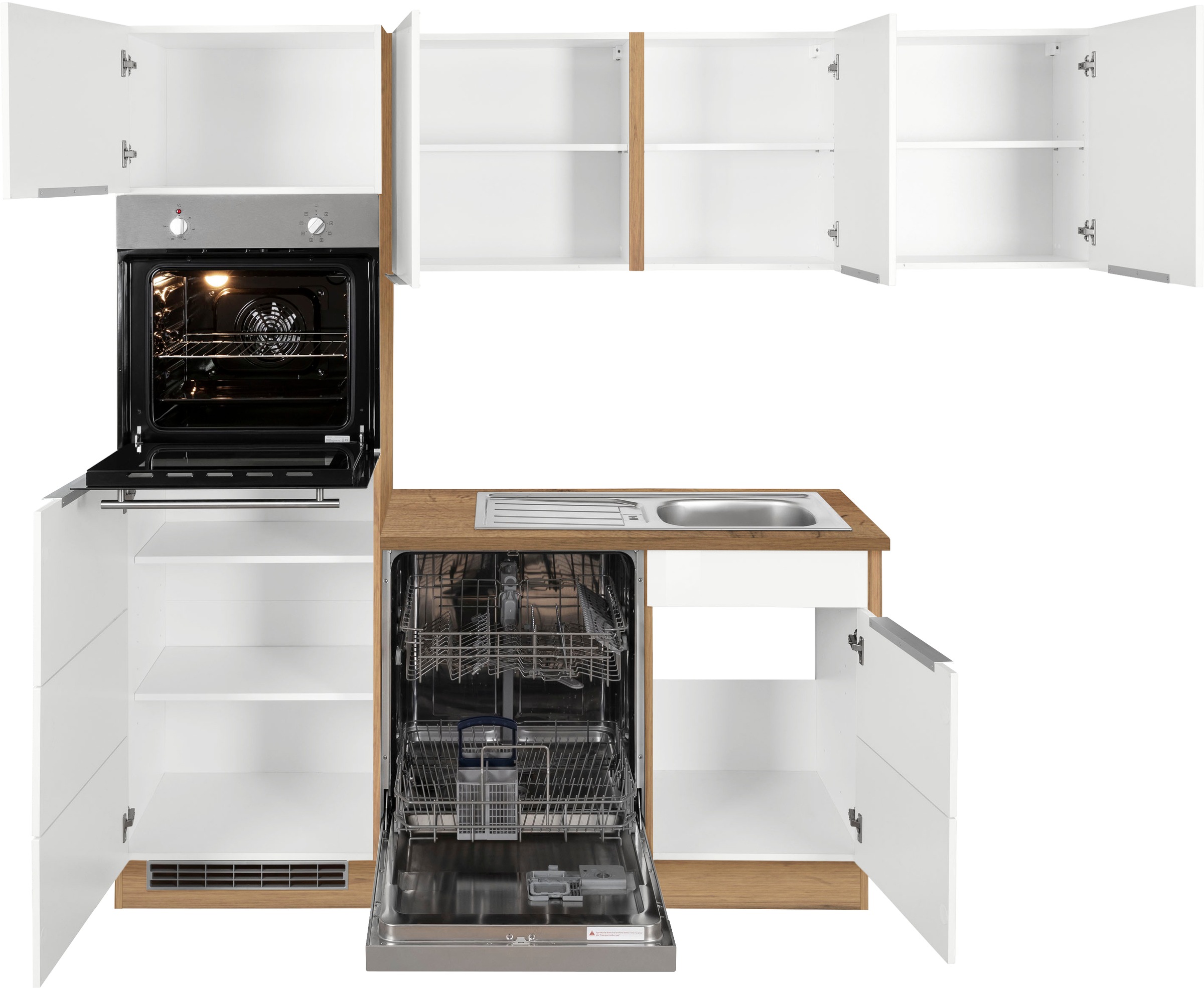 KOCHSTATION Winkelküche »KS-Brindisi«, Stellbreite 230/170 cm, wahlweise mit E-Geräten, mit MDF-Fronten