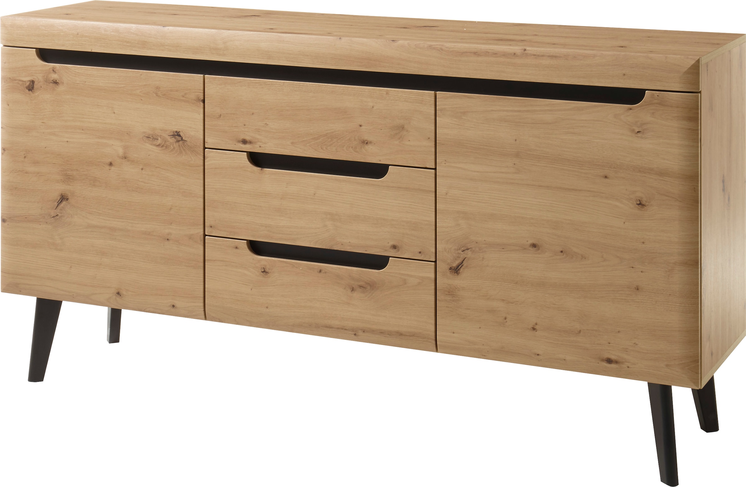 INOSIGN Sideboard »Torge, Anrichte, Kommode, Schubladenschrank«, (1 St.), abgeschrägte Füße, drei Farben, Scandi Design, 160 cm breit