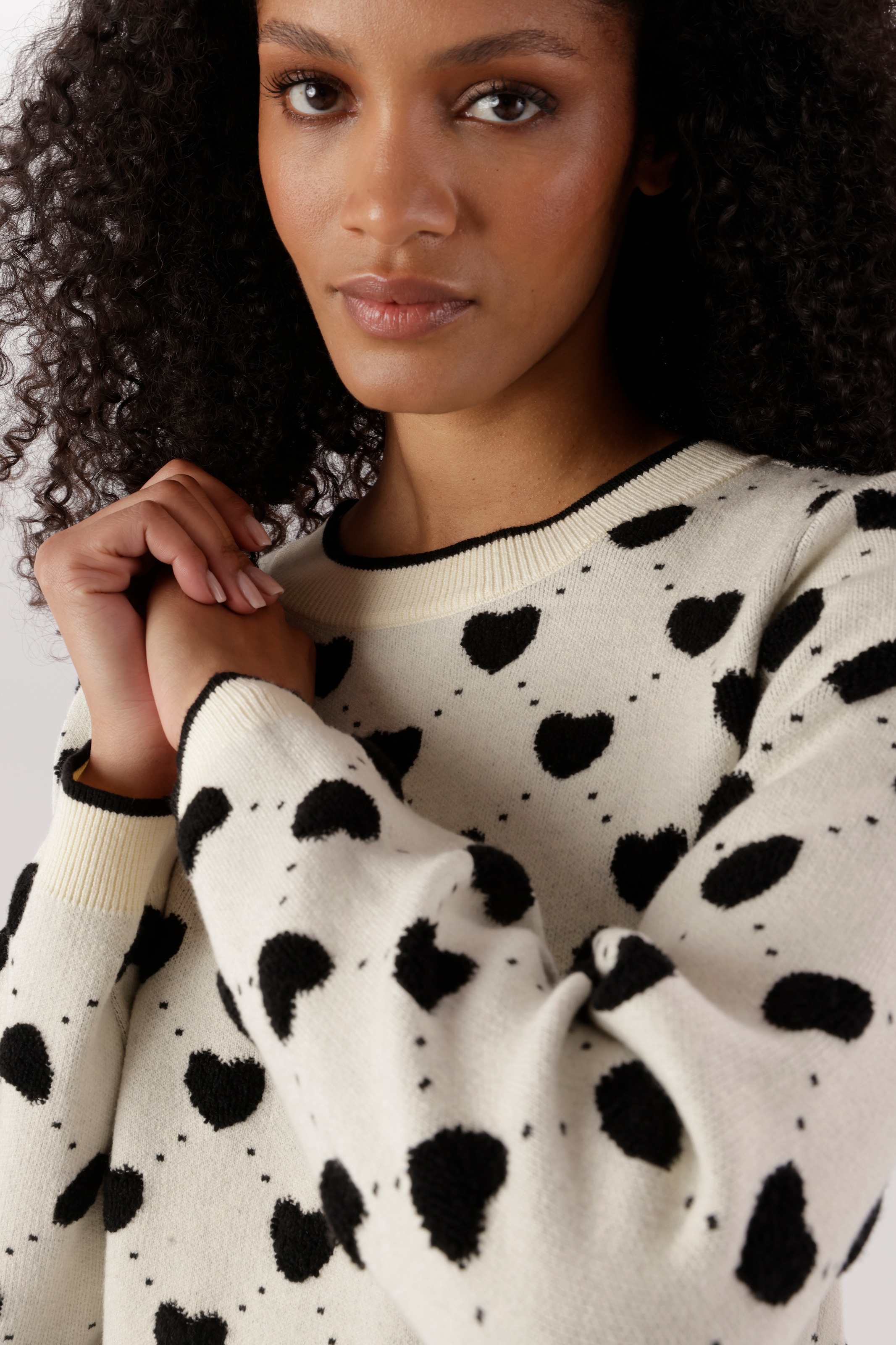 Aniston SELECTED Strickpullover mit eingestrickten Herzen und Punkten - NEUE KOLLEKTION
