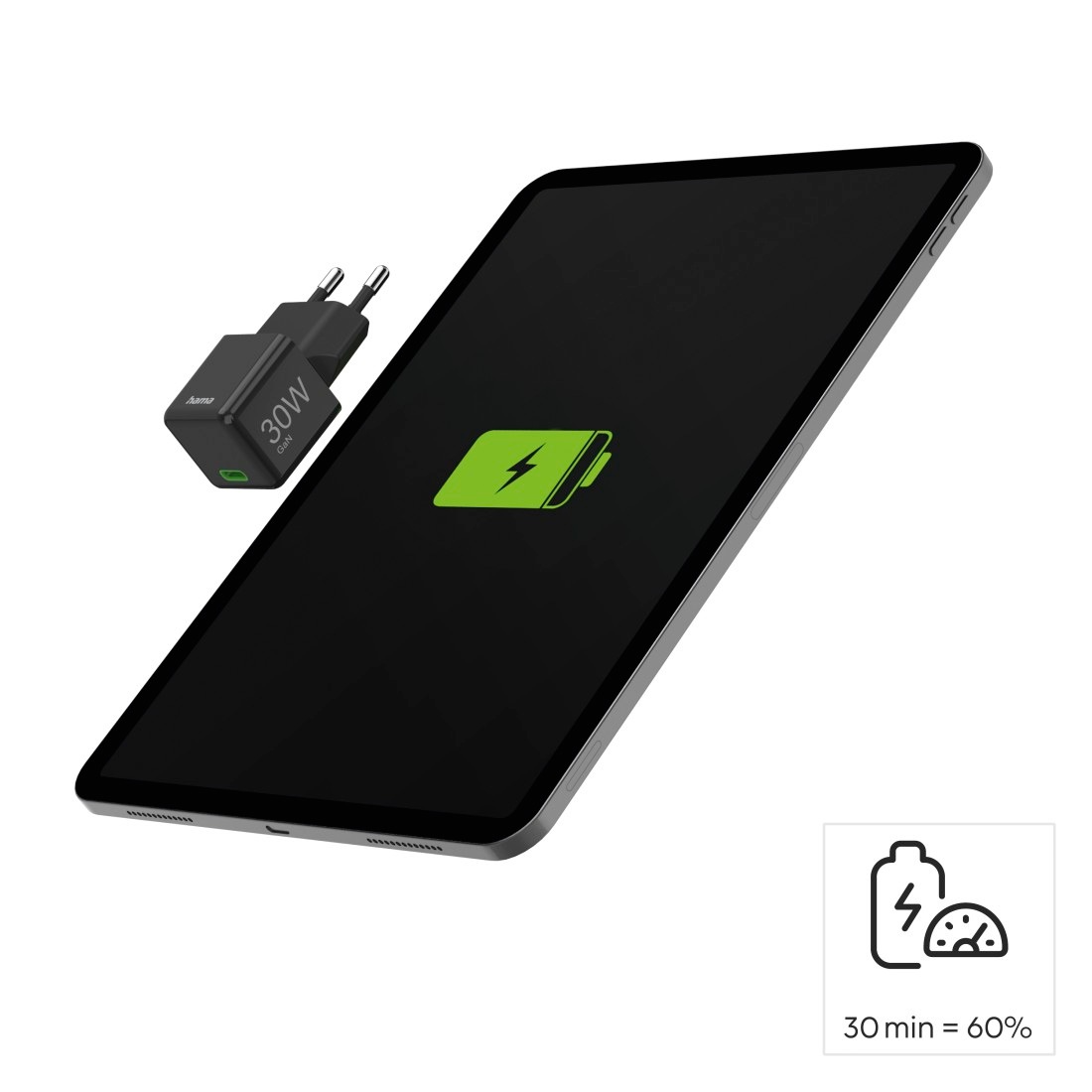 Hama Schnelllade-Gerät »Schnellladegerät (USB-C, PD/QC, extraklein 3,1 x 2,85 x 2,85 cm, 30 W)«, (1 St.)