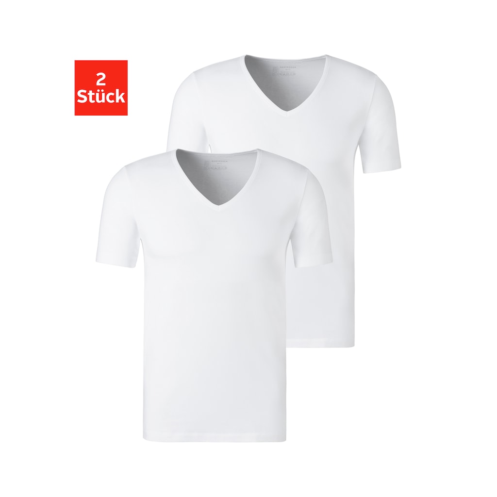 Schiesser V-Shirt »"95/5"«, (2er-Pack), mit tiefem V-Ausschnitt - perfekt unter dem Businesshemd