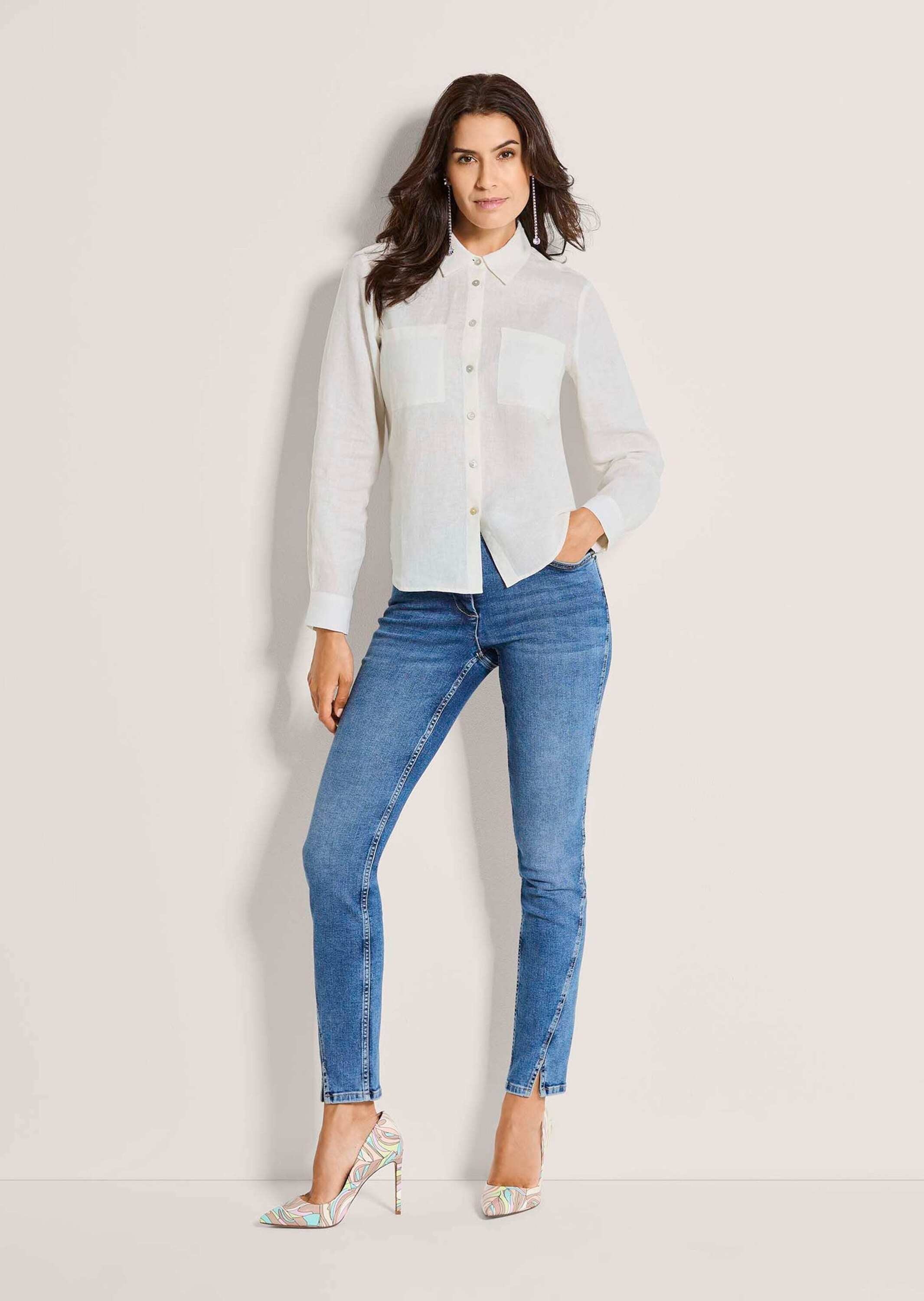 MADELEINE Hemdbluse "Leinenhemd Hemdbluse mit Taschen" Hemdblusenschnitt günstig online kaufen