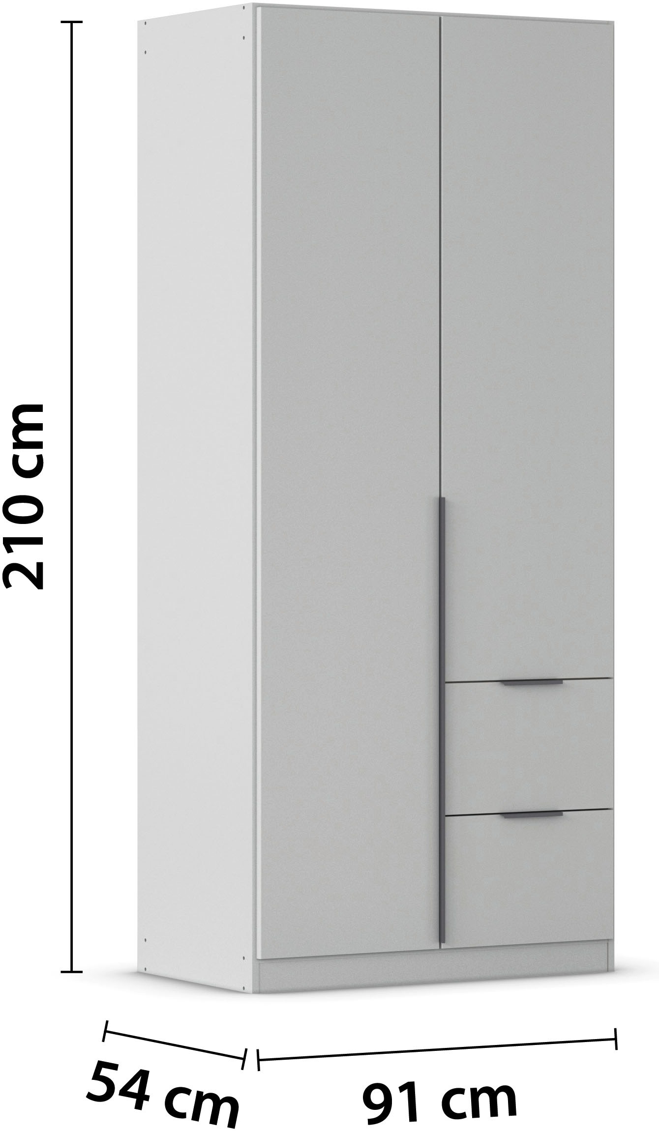 rauch Drehtürenschrank »Kleiderschrank Schrank Garderobe AGORDO mit Dekor- oder Hochglanzfront«, (in zwei Griff-Farben, Breiten 91-360 cm), mit Außenschubkästen, in 7 Breiten und 2 Höhen MADE IN GERMANY