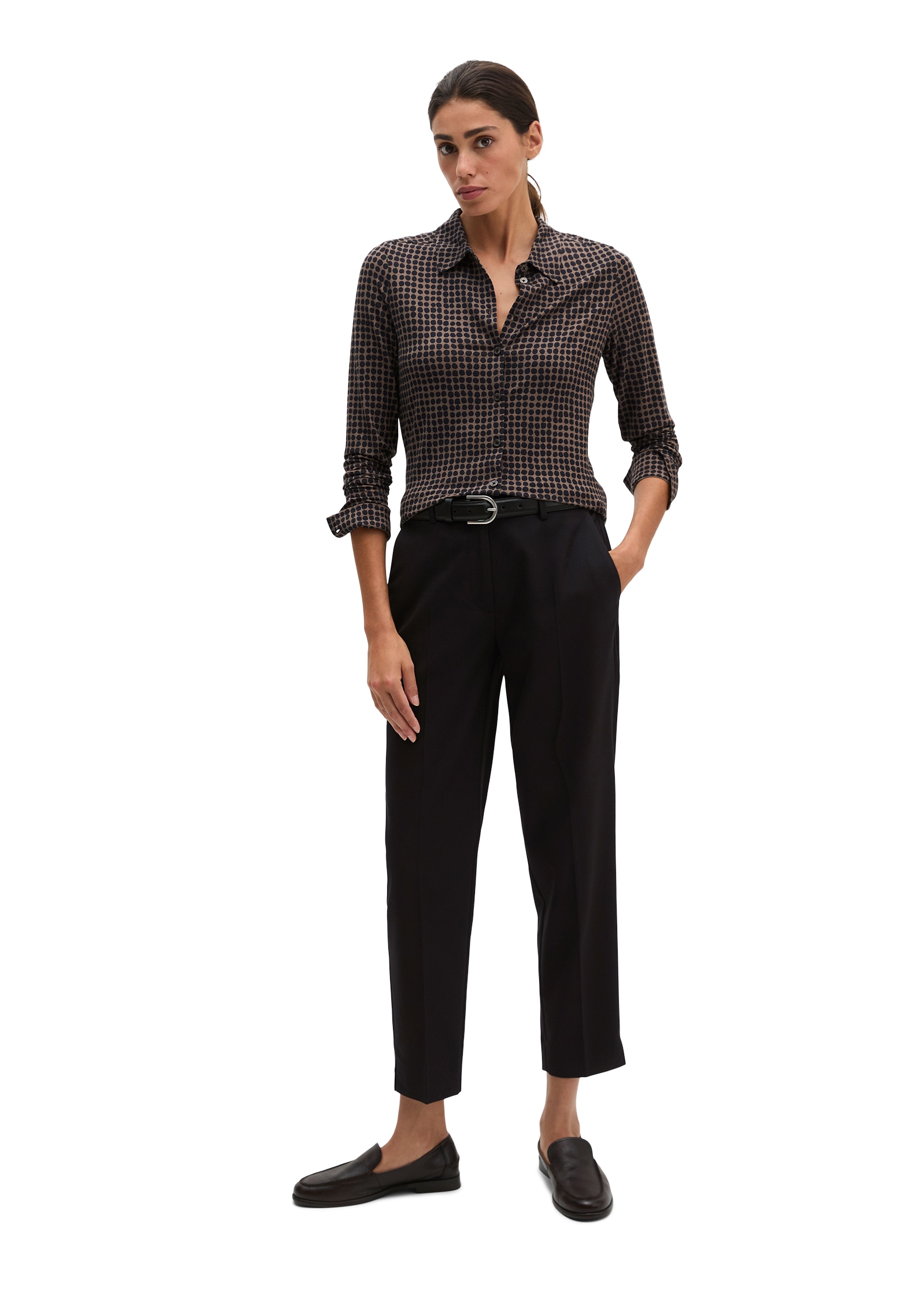 Marc O'Polo Hemdbluse aus Viskosemix, Kentkragen